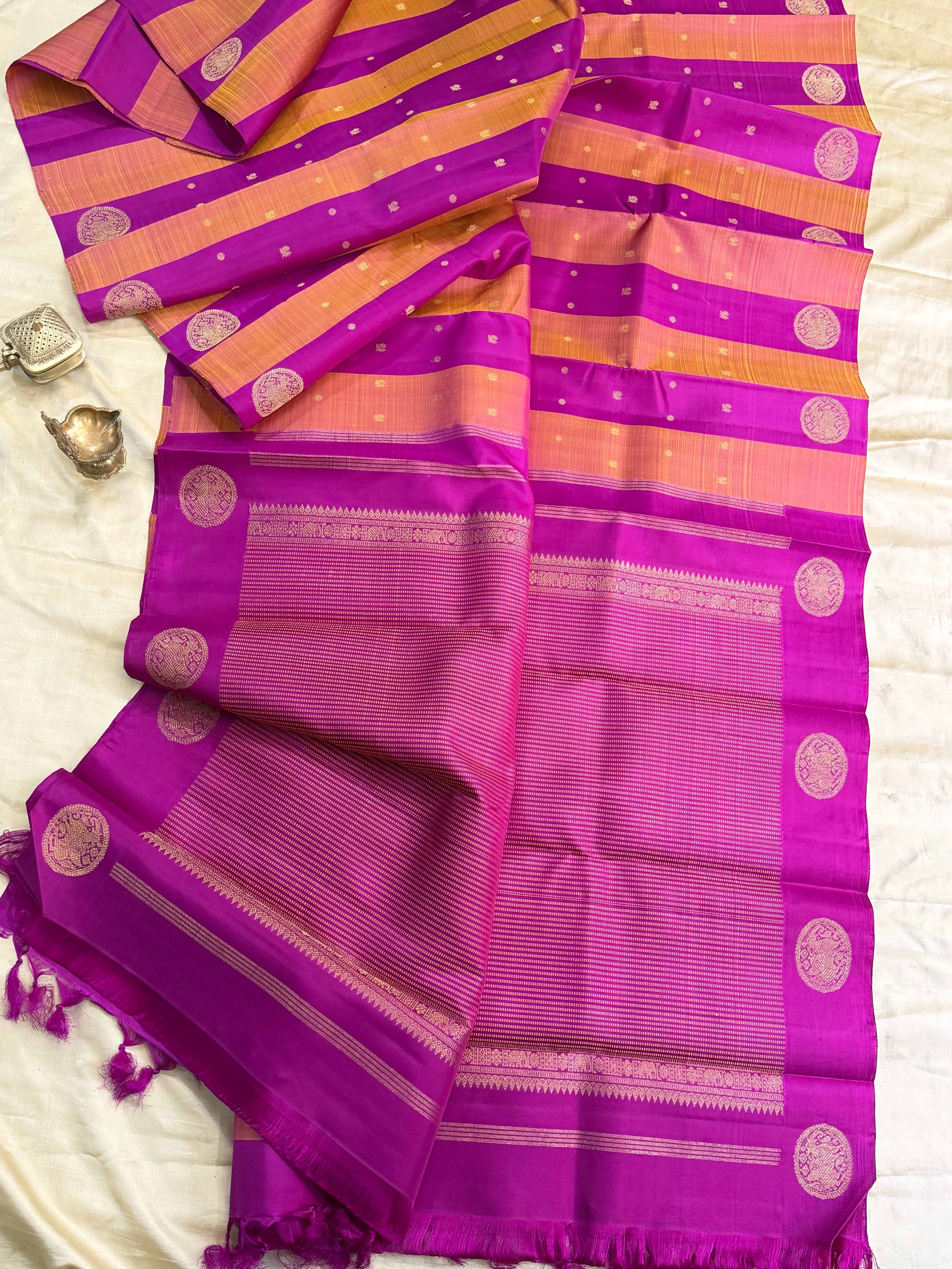 Vintage style Butta saree pure Zari Kanjipuram silk