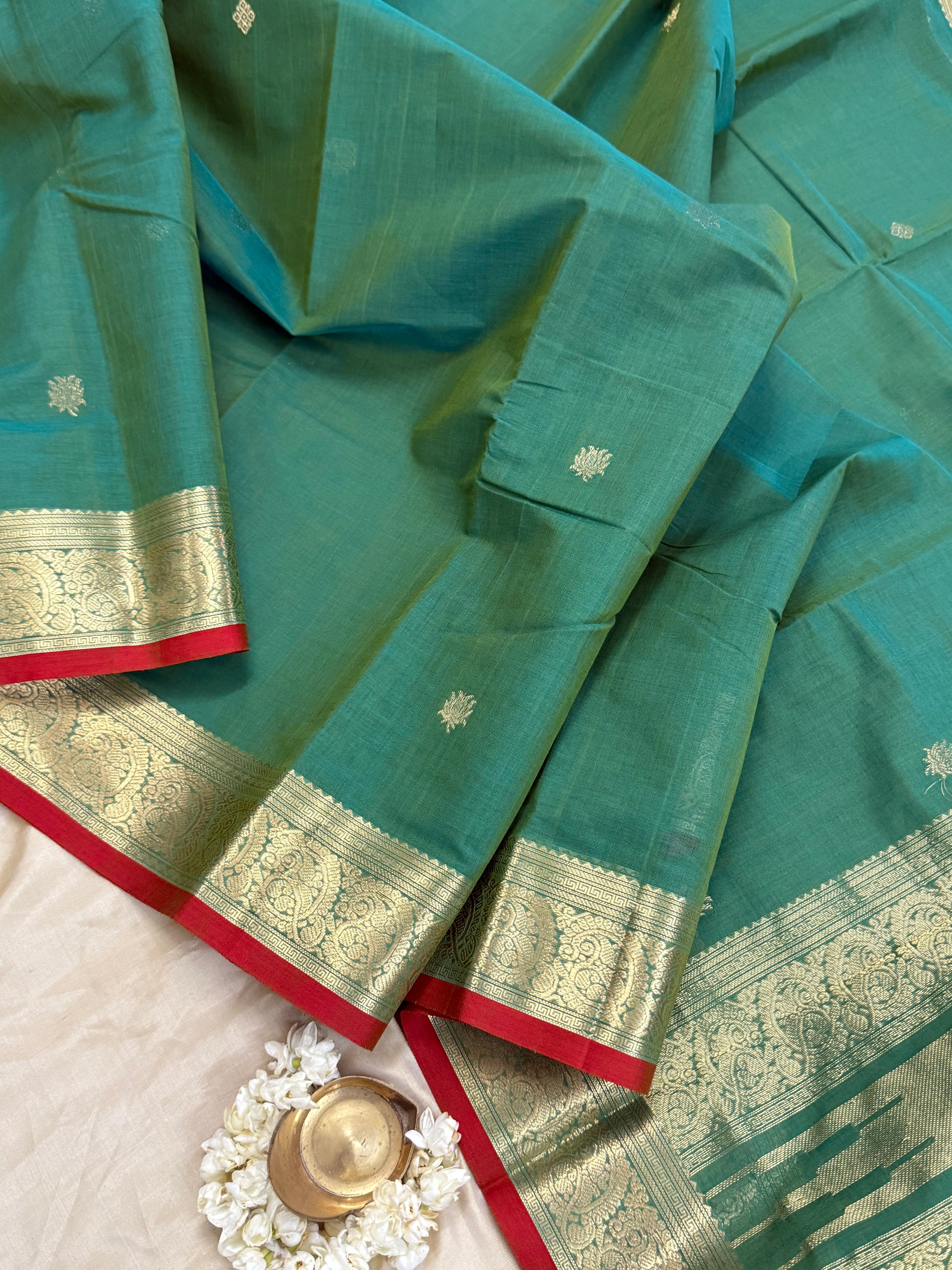 Teal green / Kanchi Cotton