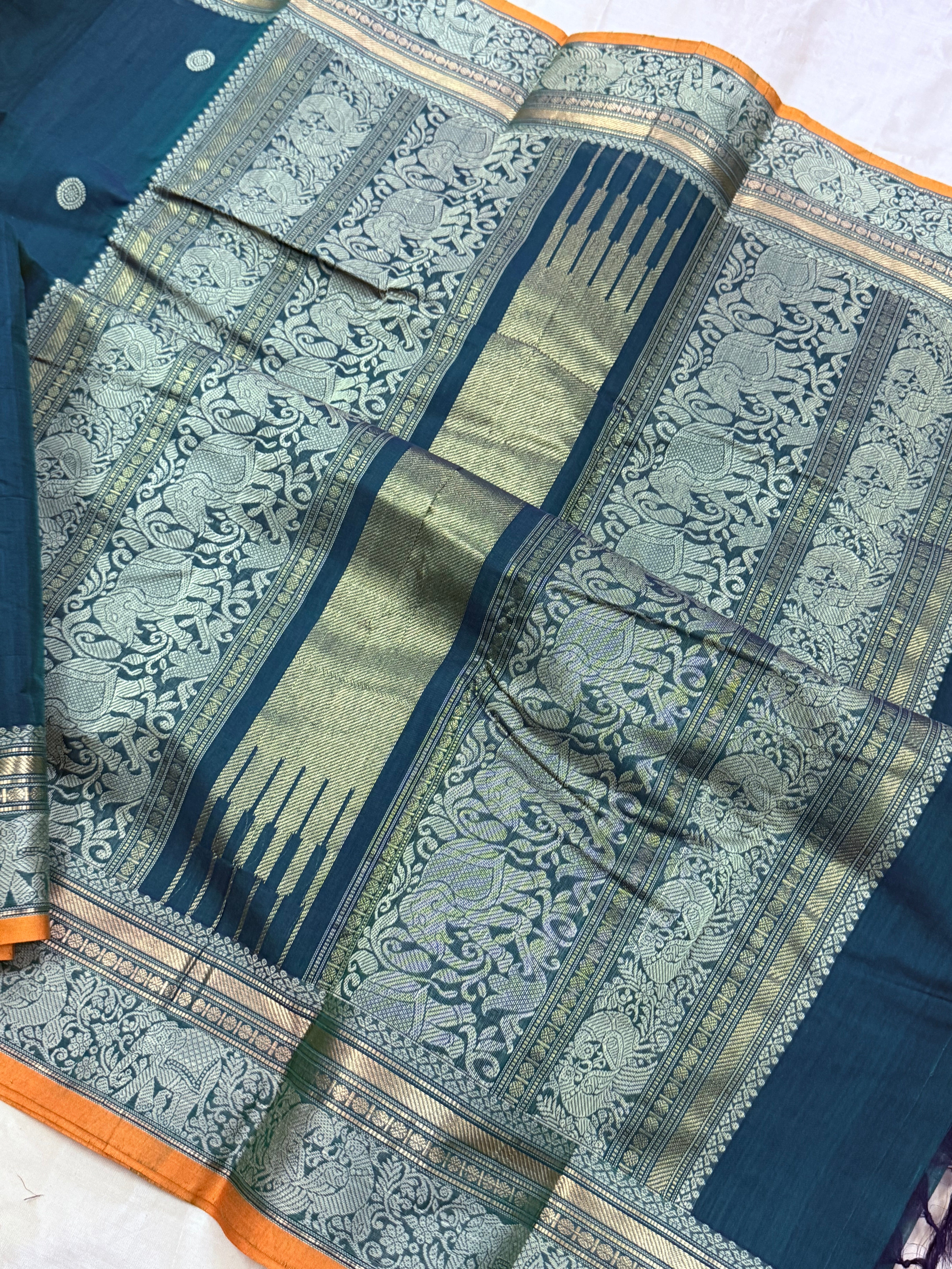 Peacock green / Kanchi Cotton