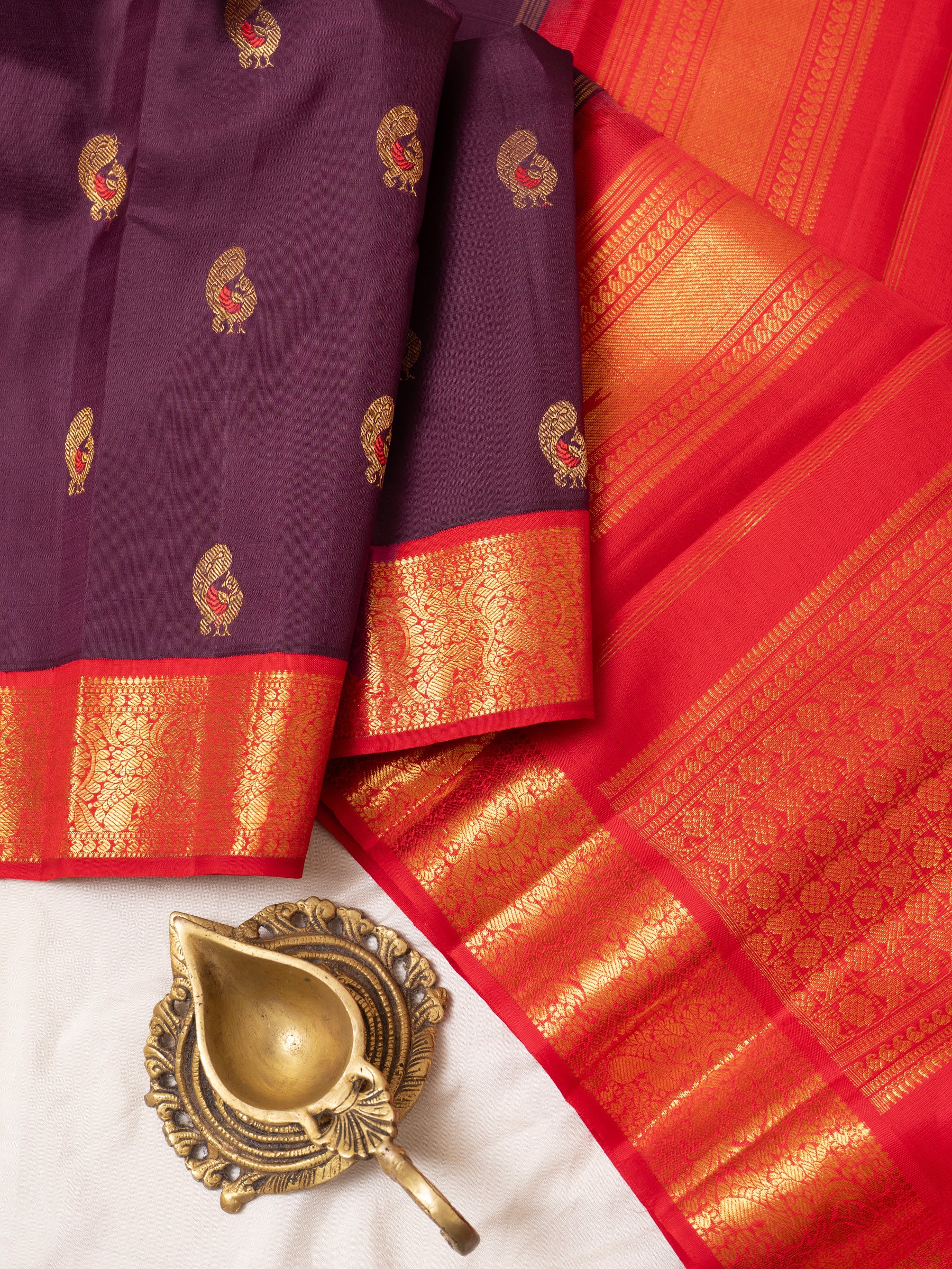 Paaku Meena work butta kai korvai / Kanjipuram Silk Saree CLSA4884