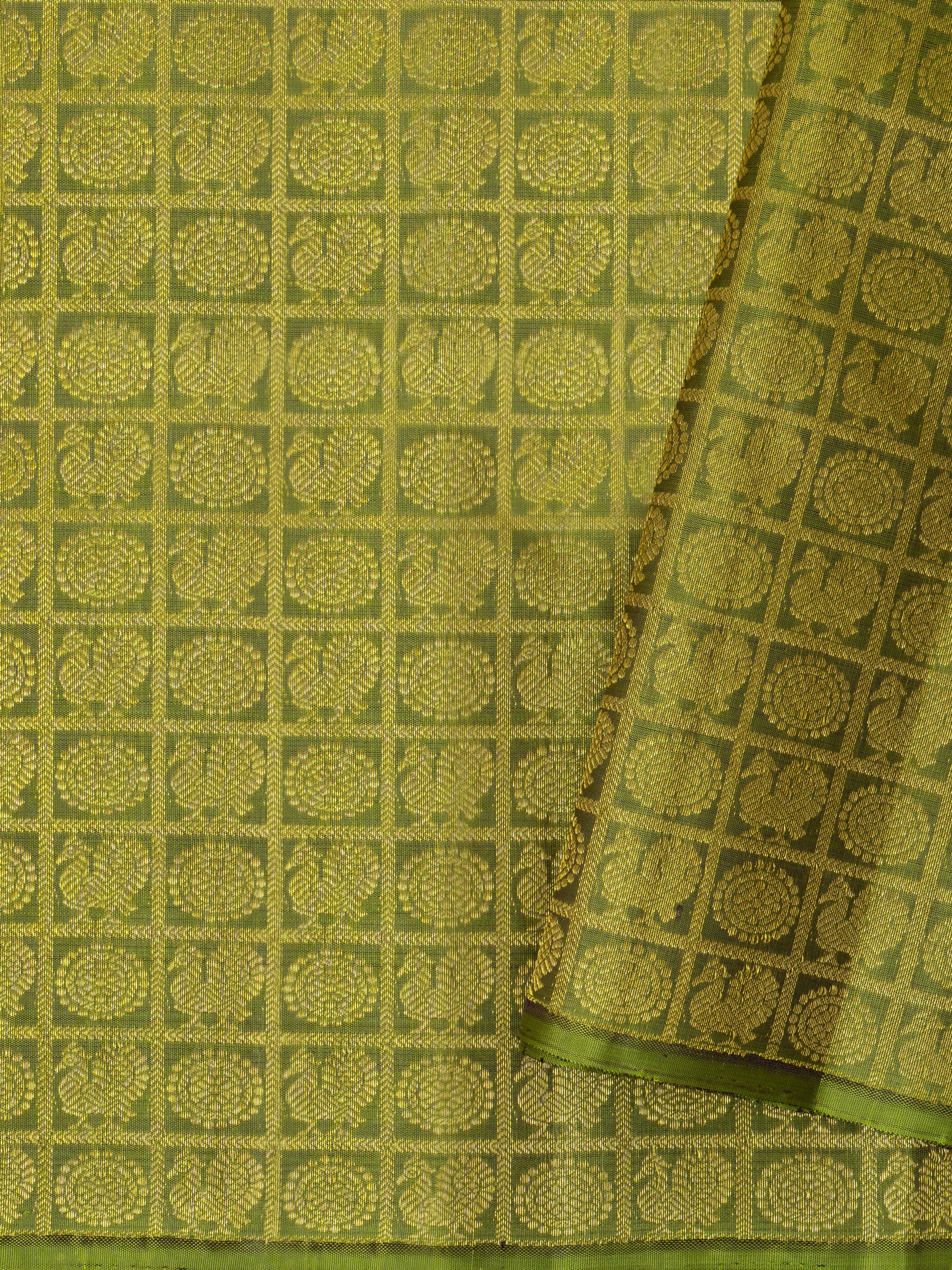 Mehandi green annam and chakram zari / Blouse fabric per metre