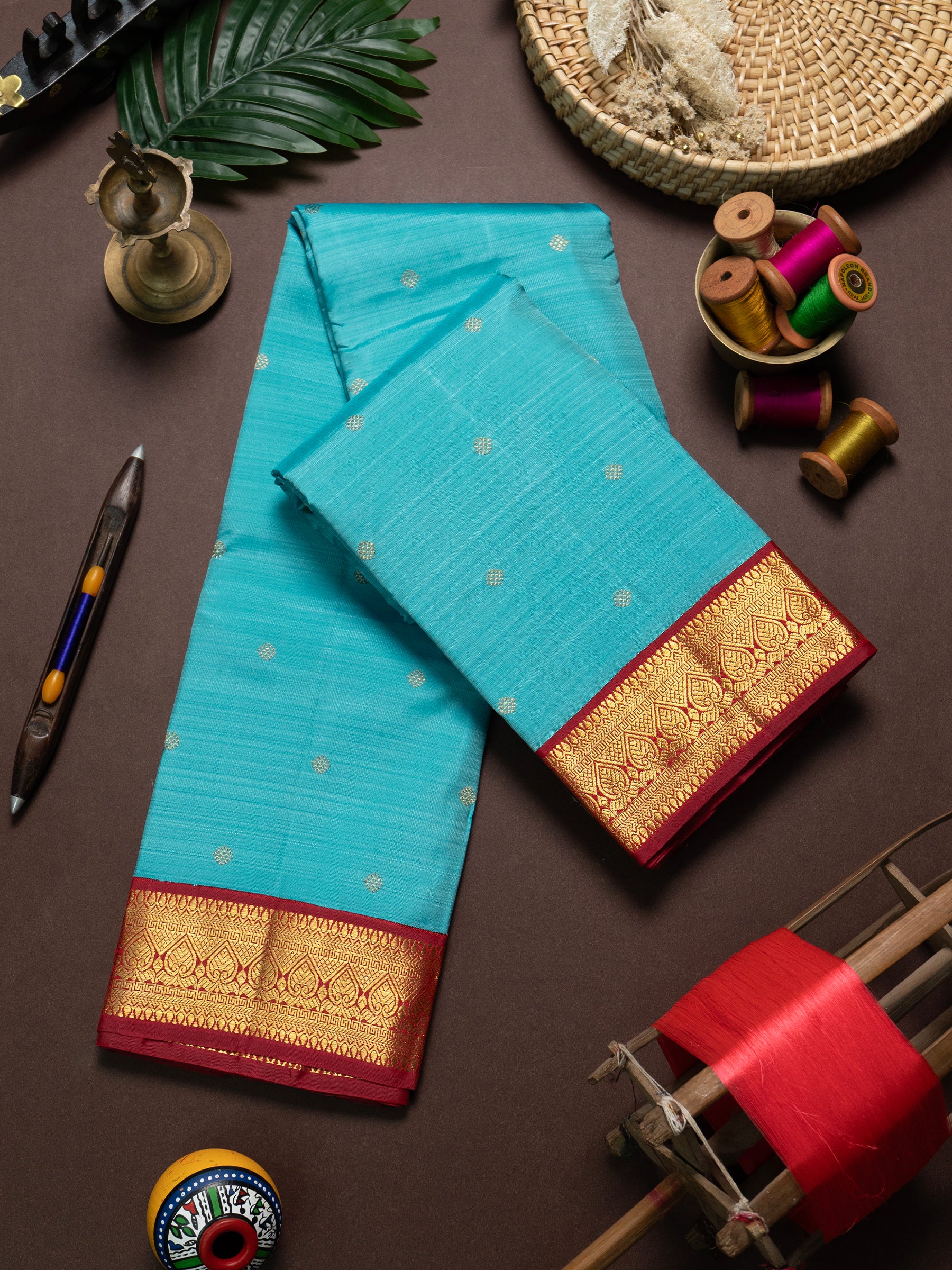 Alagu Aanadha blue korvai Kanjipuram Silk Saree CLSA10018