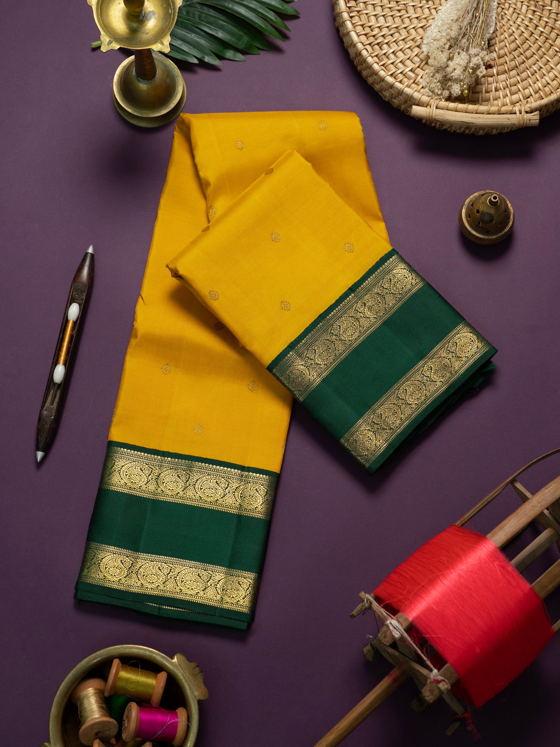 Yellow retta pet Kanjipuram Silk Saree CLSA10521