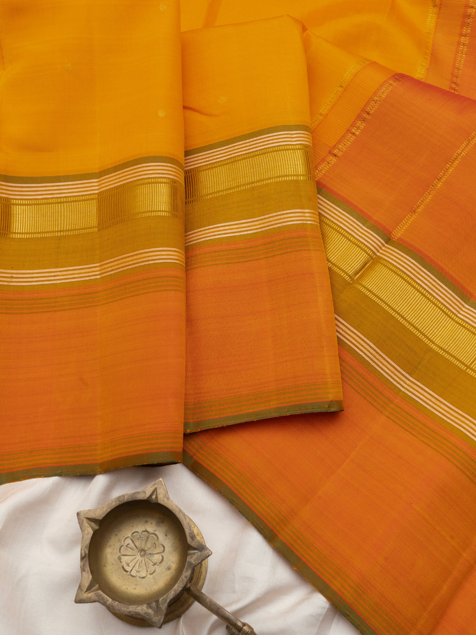 Orange kaal erangina border/ Arani Silk Saree CLSA10834