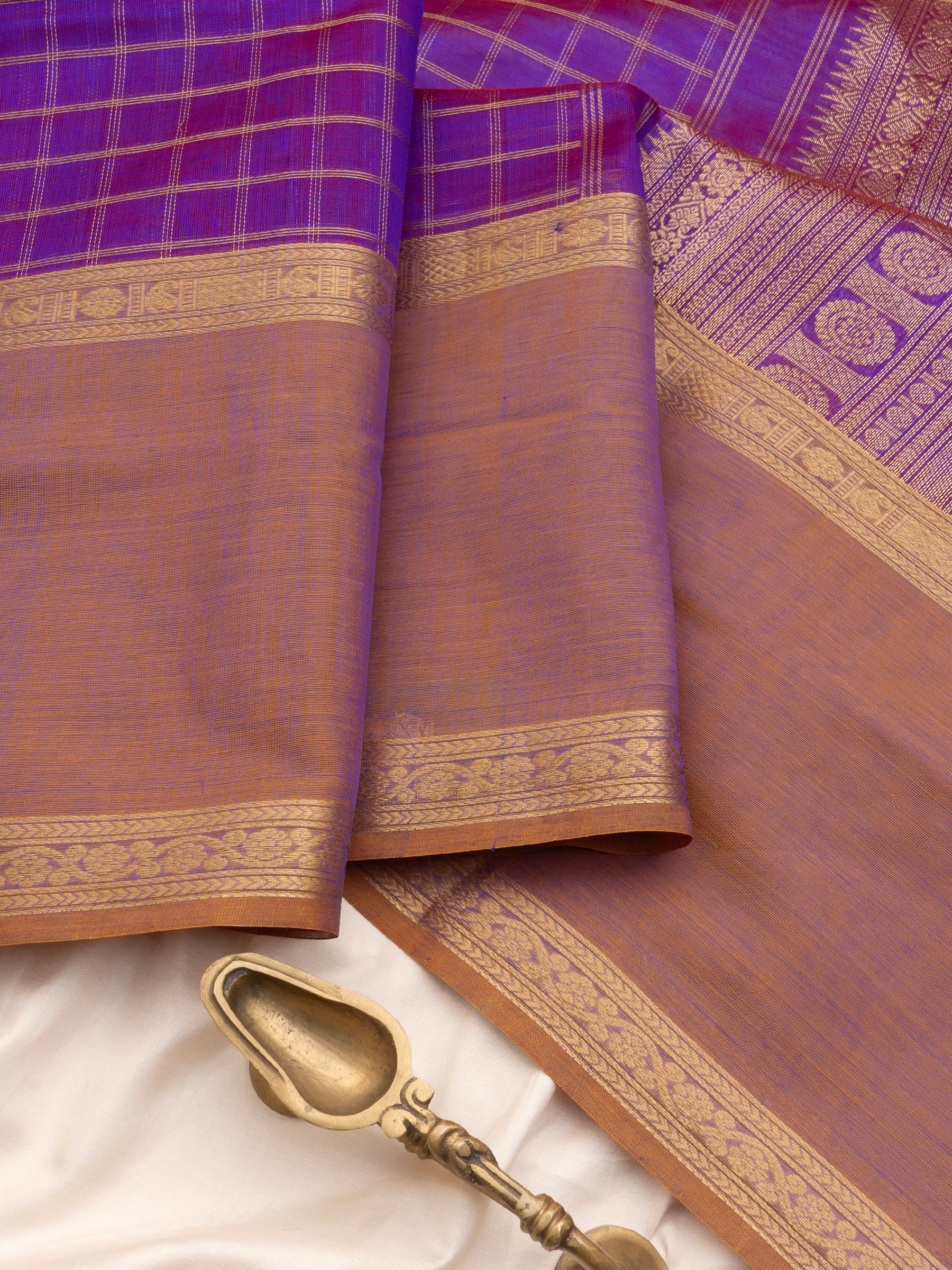 Vadamalli kattam long border/ Silk Cotton Saree CLSA10895