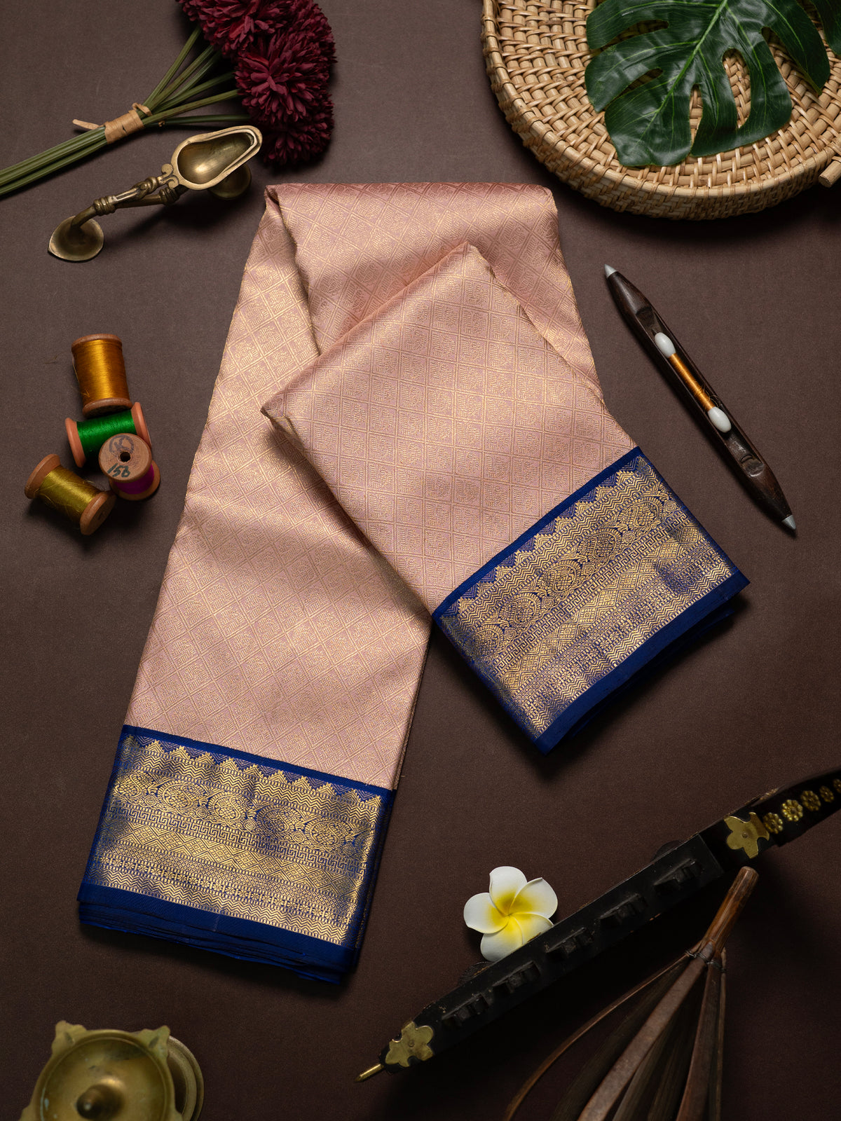 Paste plush pink brocade / Kanjipuram Silk Saree CLSA4265