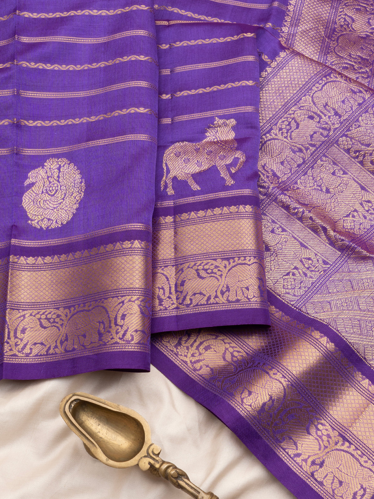 Lavender veldhari/ Premium Silk Cotton Saree CLSA11853