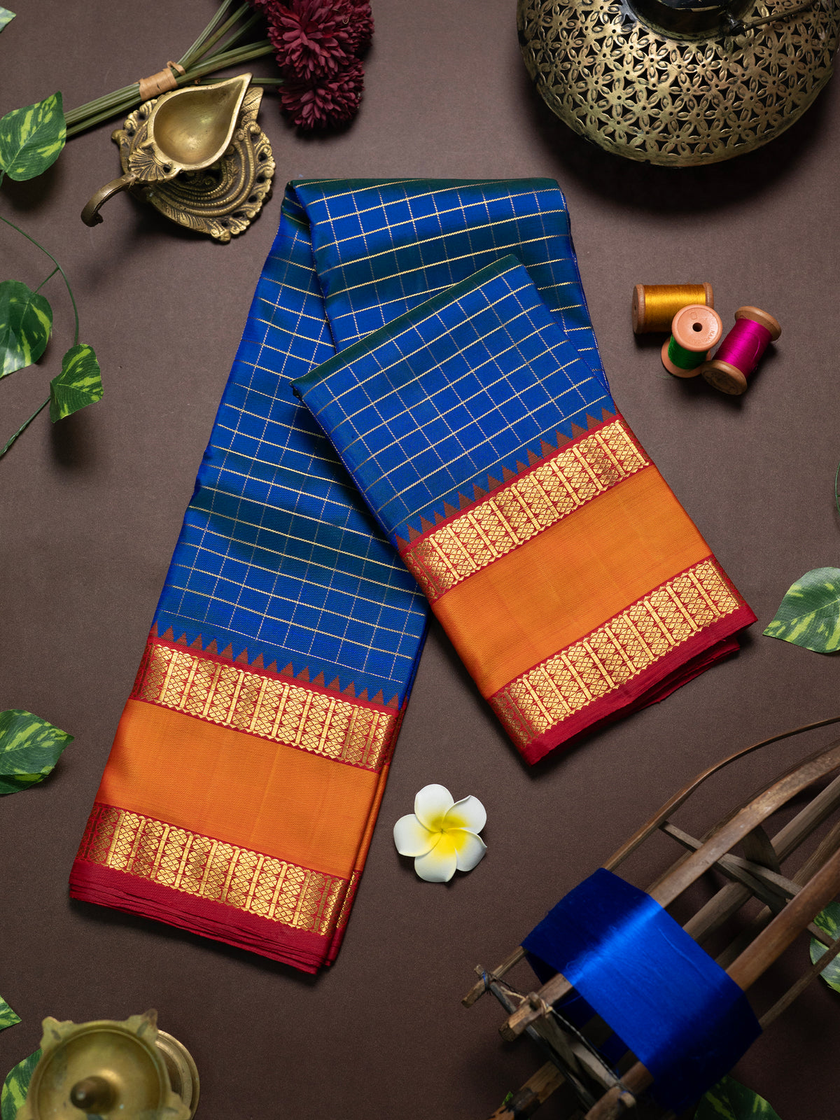 Mayilkazhuthu Zari Kattam Pure Kanjipuram Silk Saree CLSA12160