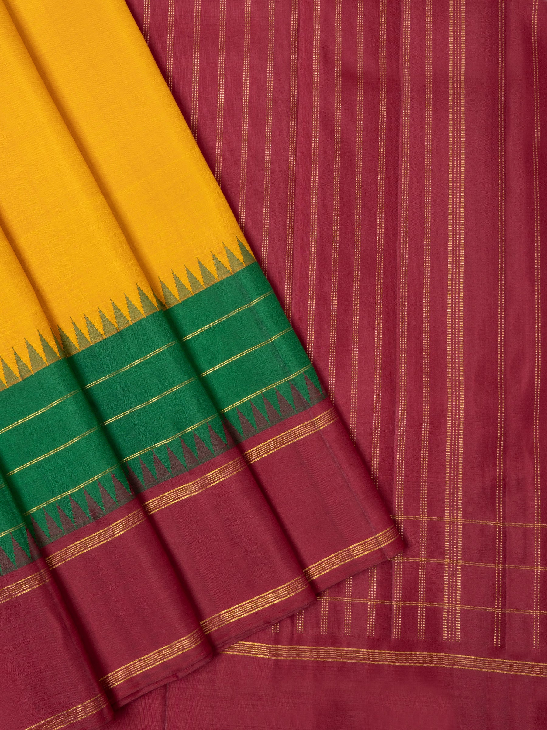 Golden yellow retta korvai border / Arani silk CLSA3374