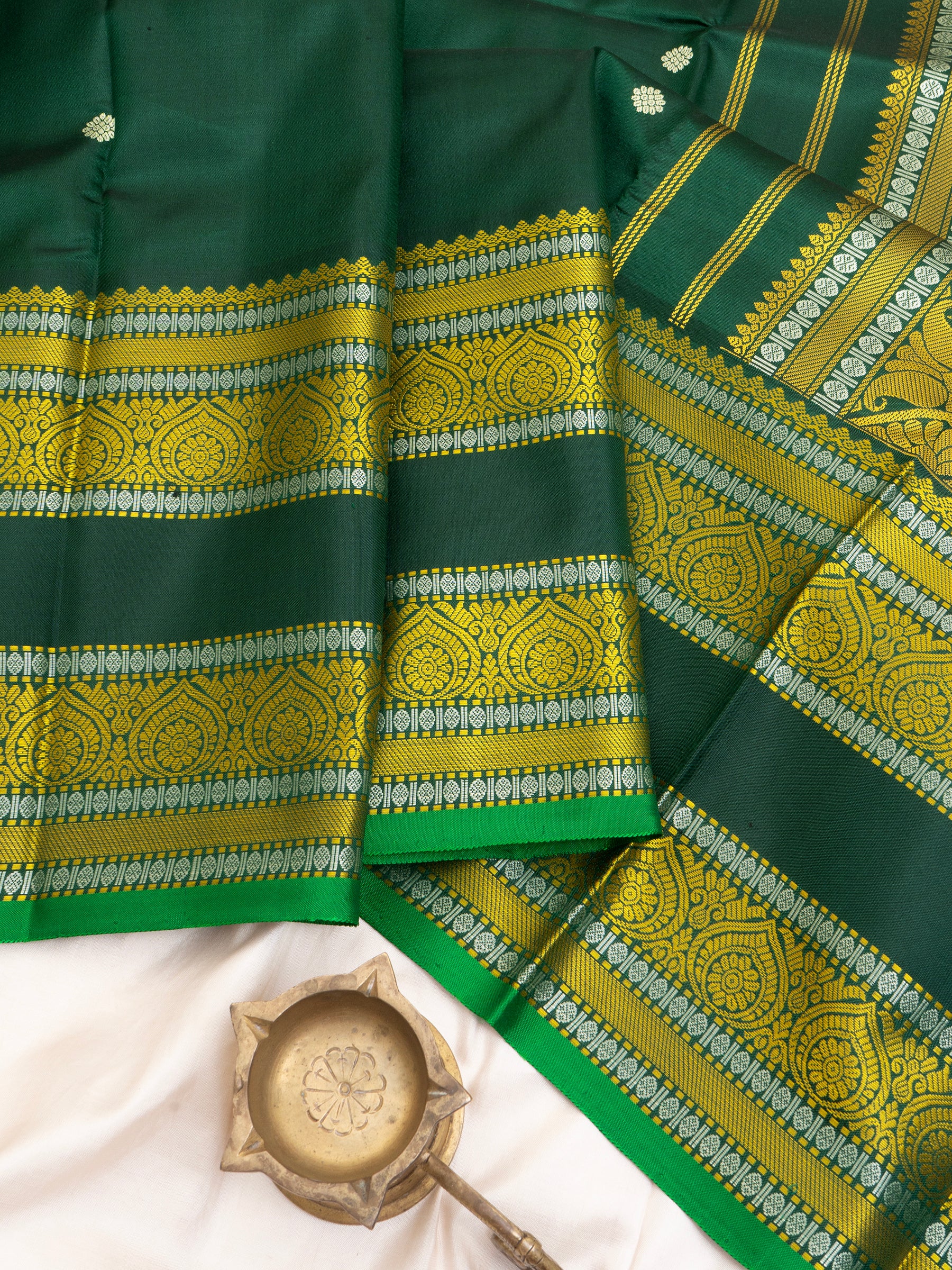 Green rettapet border killi pallu /Special Edition Silk CLSA4734