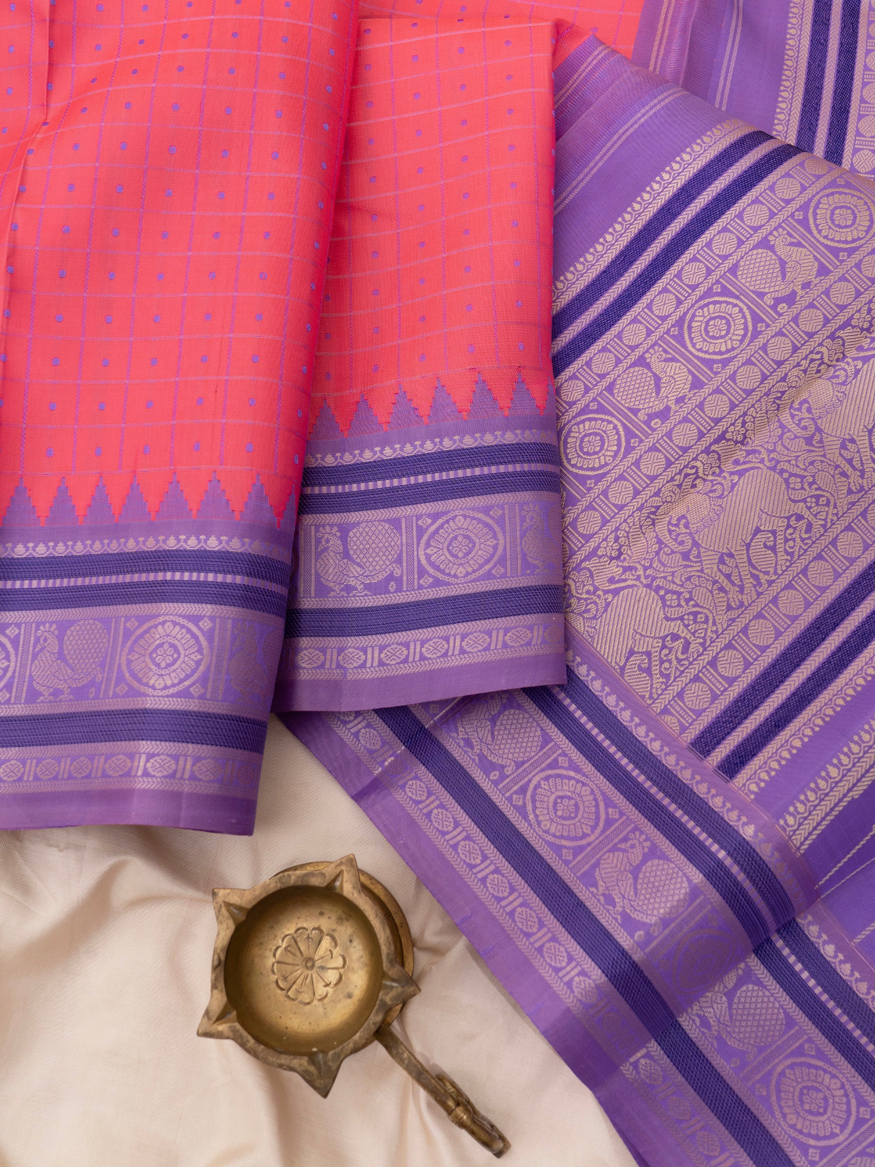 Pink lakshambutta and lite lavender/ Special Edition Silk CLSA6953
