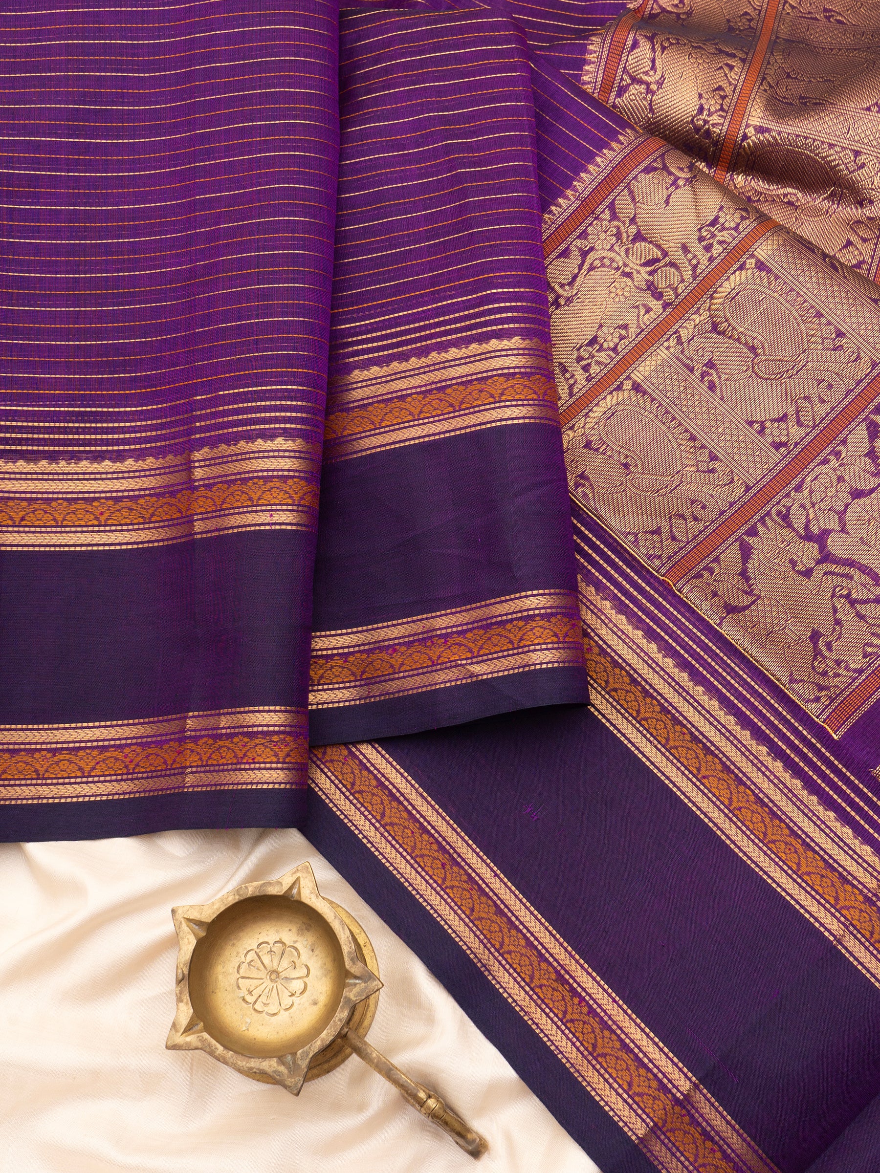 Purple veldhari / Silk Cotton Saree CLSA7115