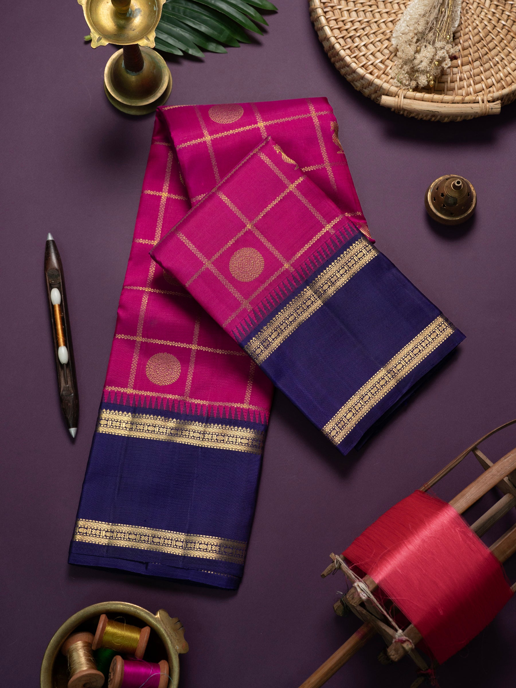 Vintage Kattam Butta korvai Kanjipuram Silk Saree CLSA7210