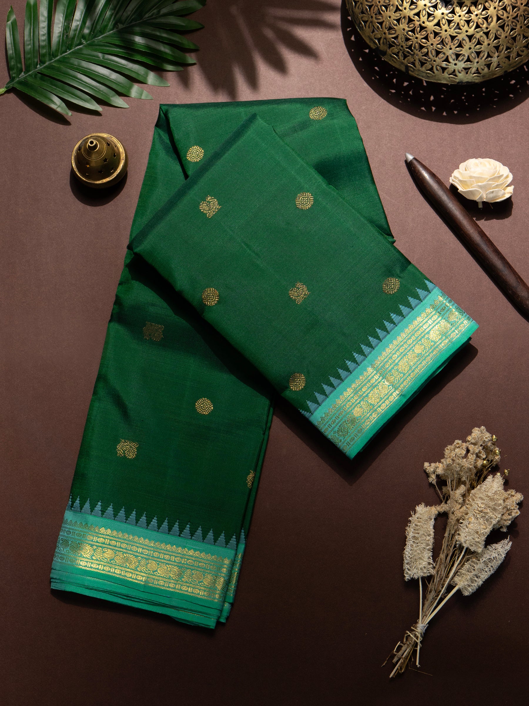 Small border Korvai / Kanjivaram Saree CLSA8271