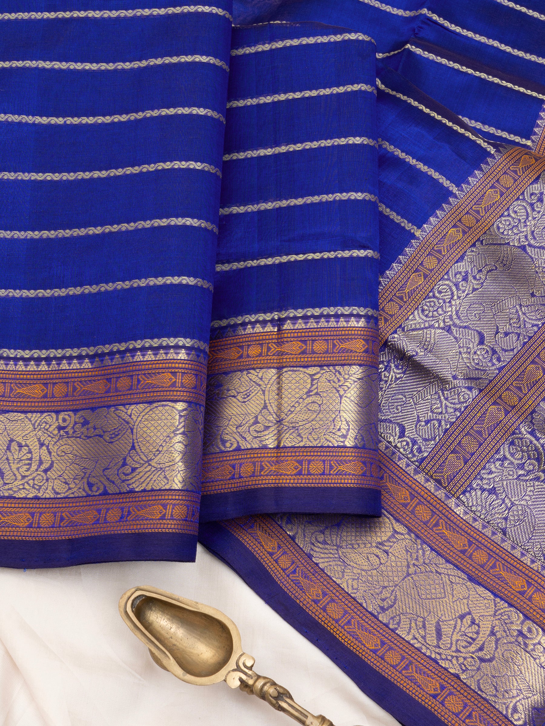 MS blue veldhari / Silk Cotton Saree CLSA9579