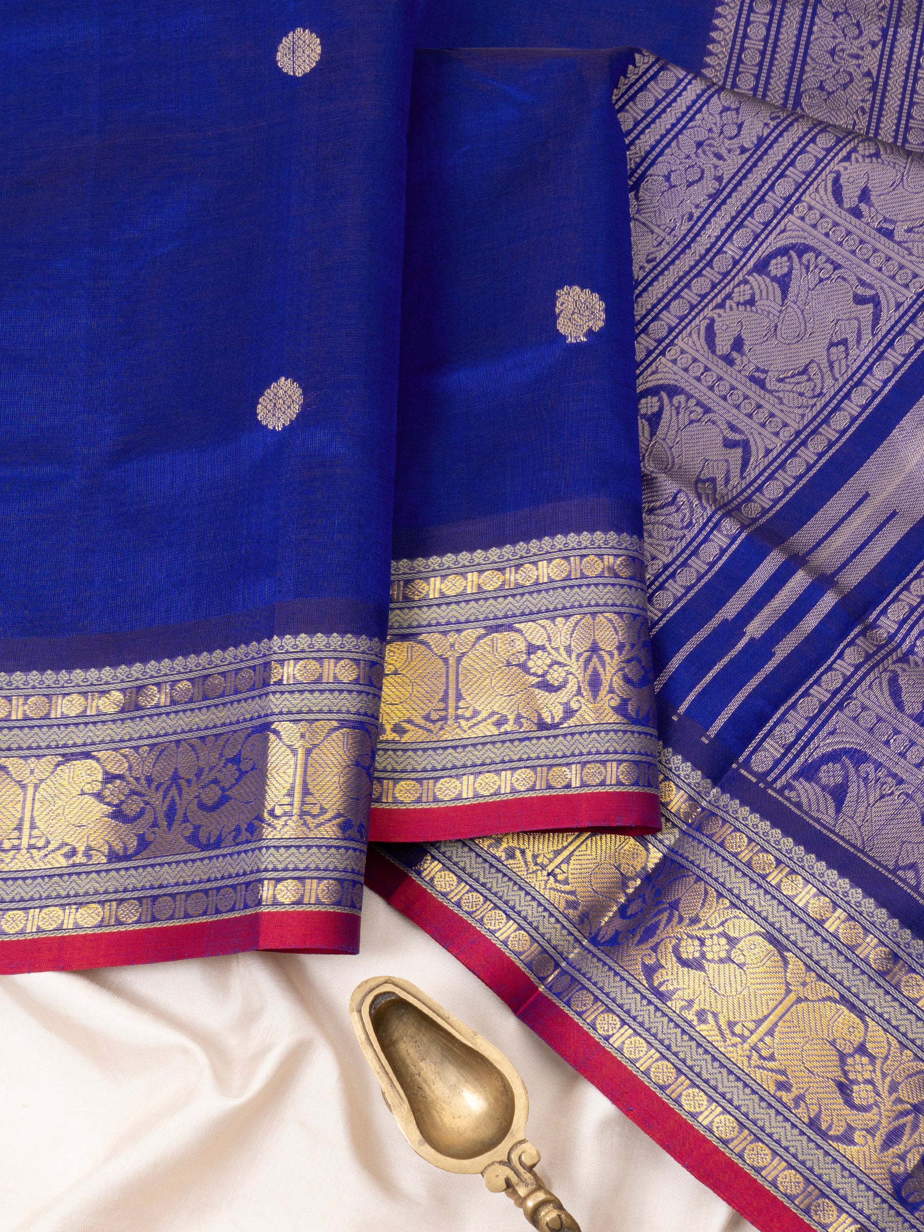 Blue getti border / Silk Cotton Saree CLSA9683
