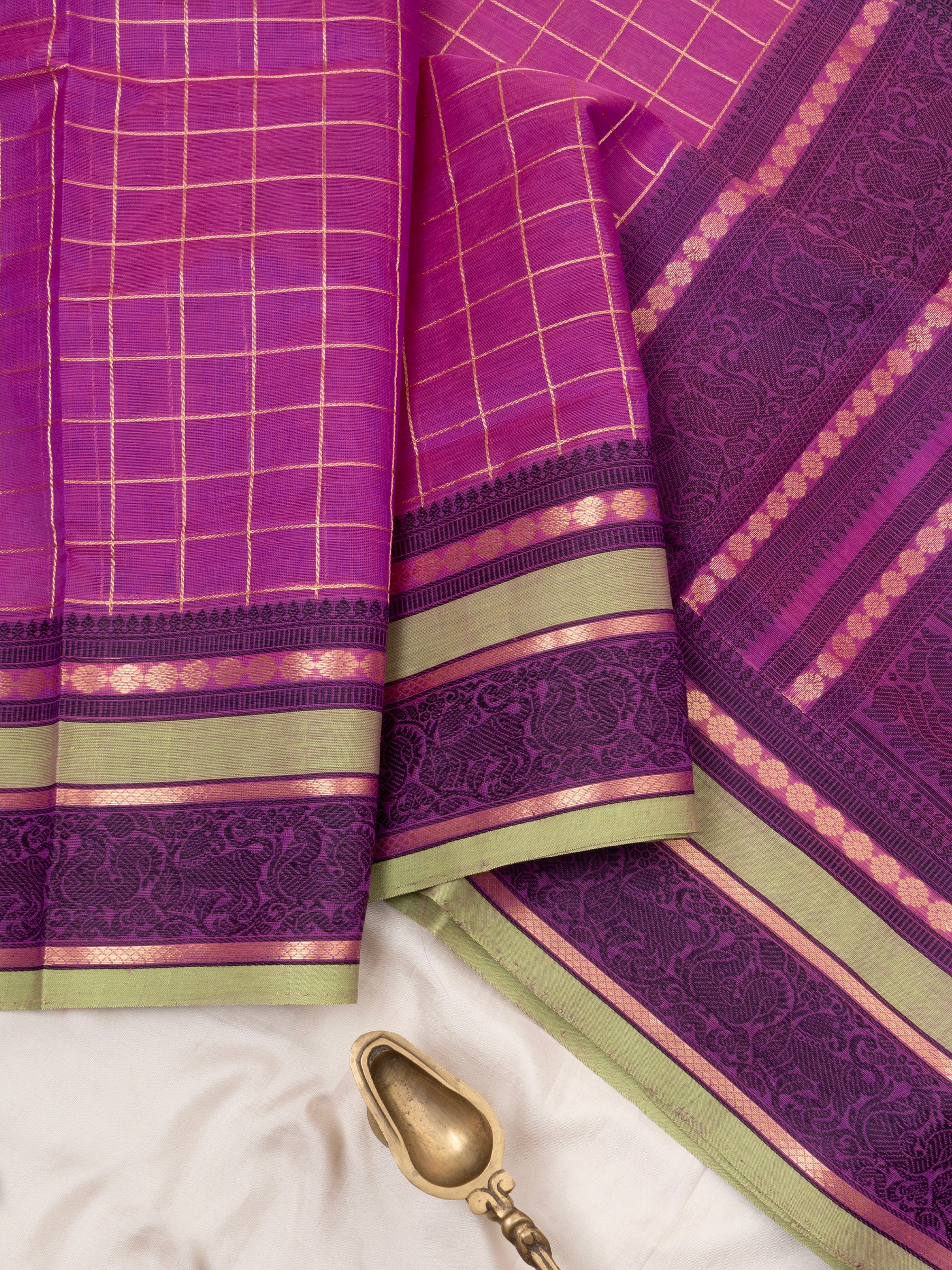 Purple kattam / Silk Cotton Saree CLSA9689