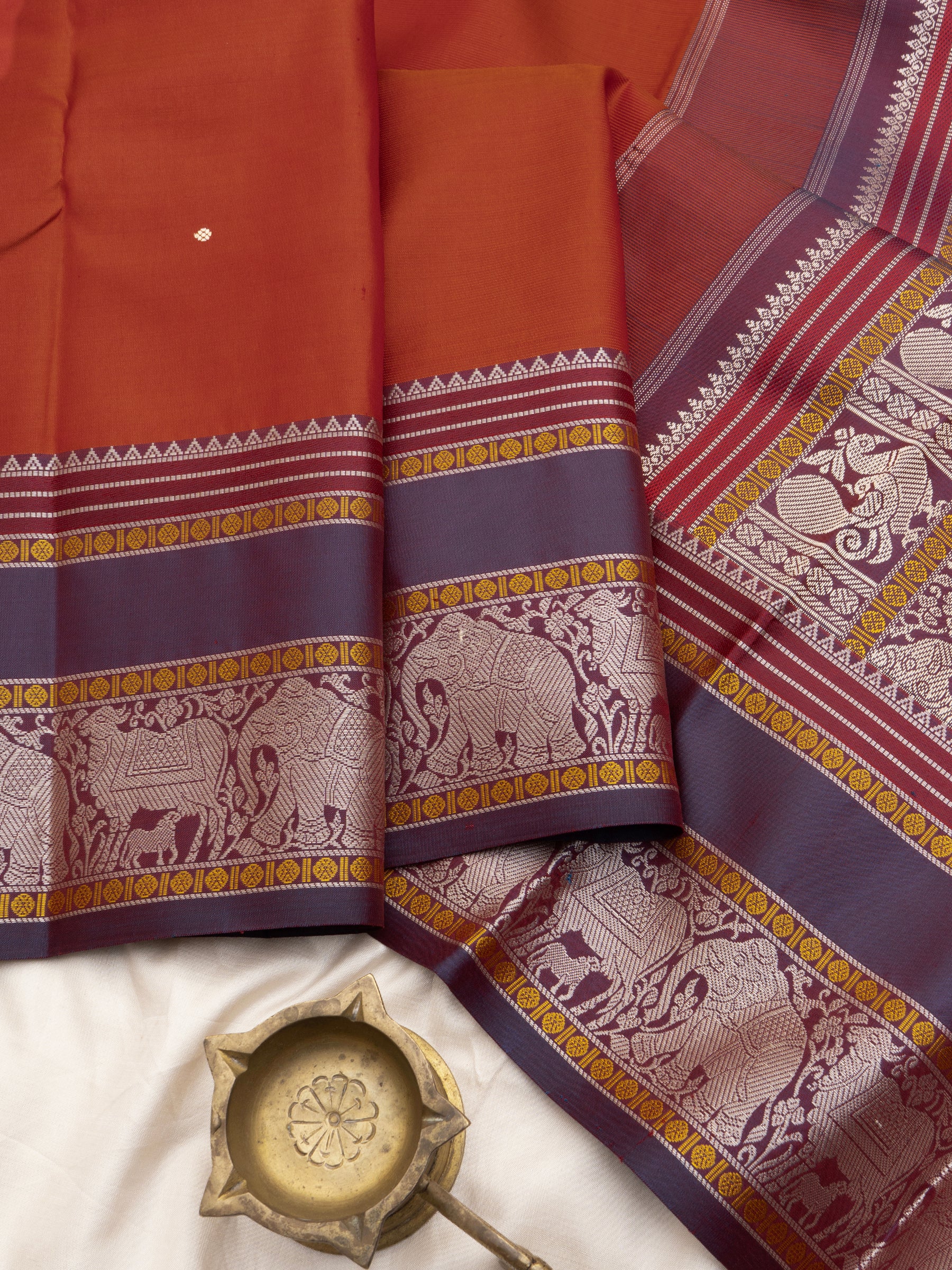 Rust unique pallu/ Special Edition Silk CLSA10195