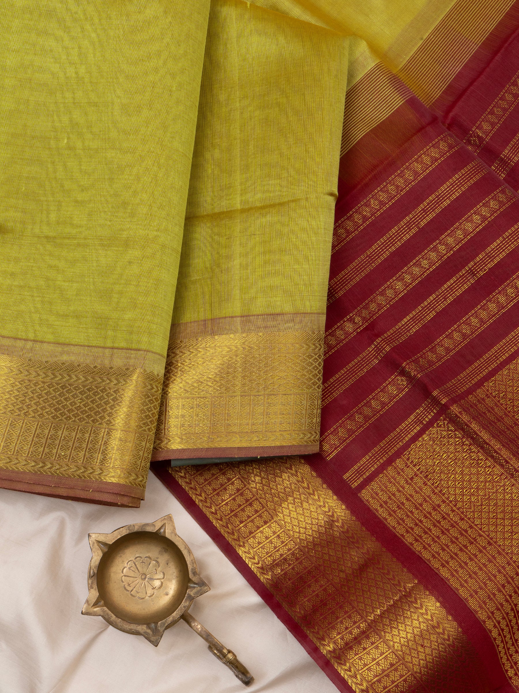 Olive green and araku / Silk Cotton Saree CLSA6061