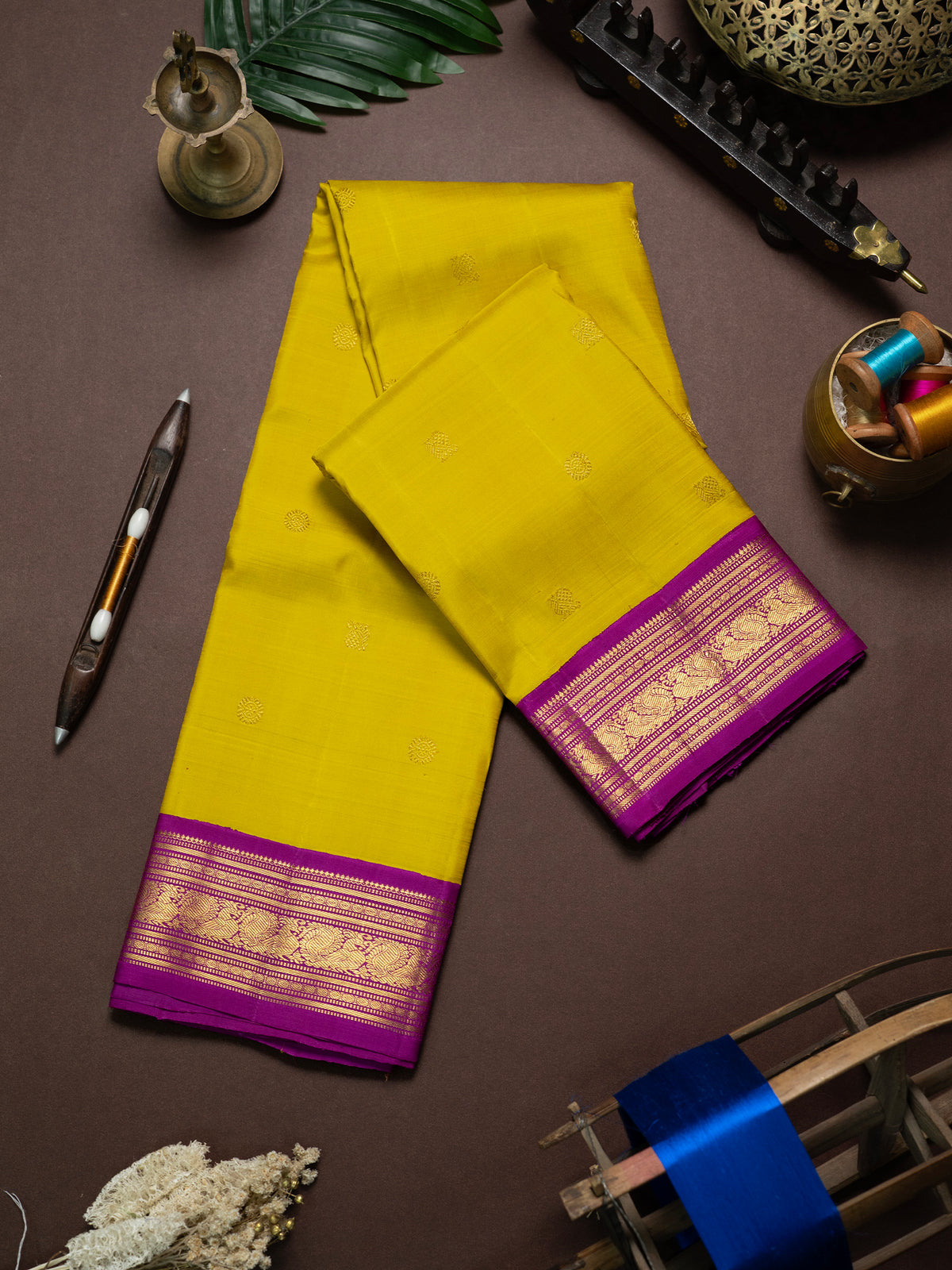 Sampanga colour korvai / Kanjipuram Silk Saree CLSA11450