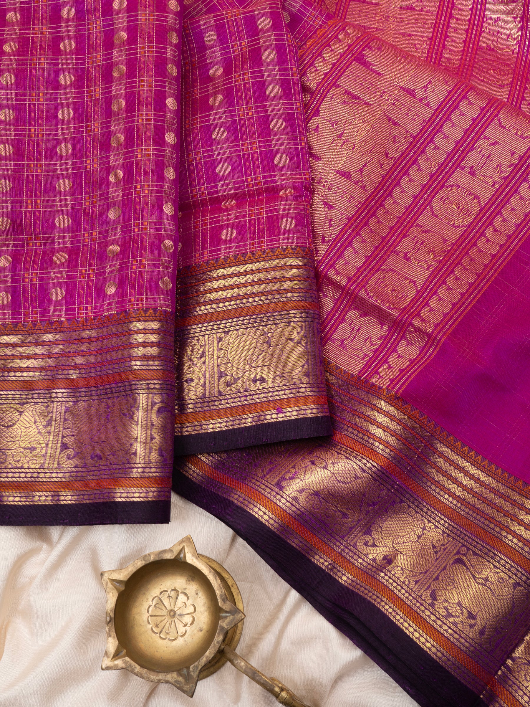 Pink vintage kattam/ Silk Cotton Saree CLSA5240