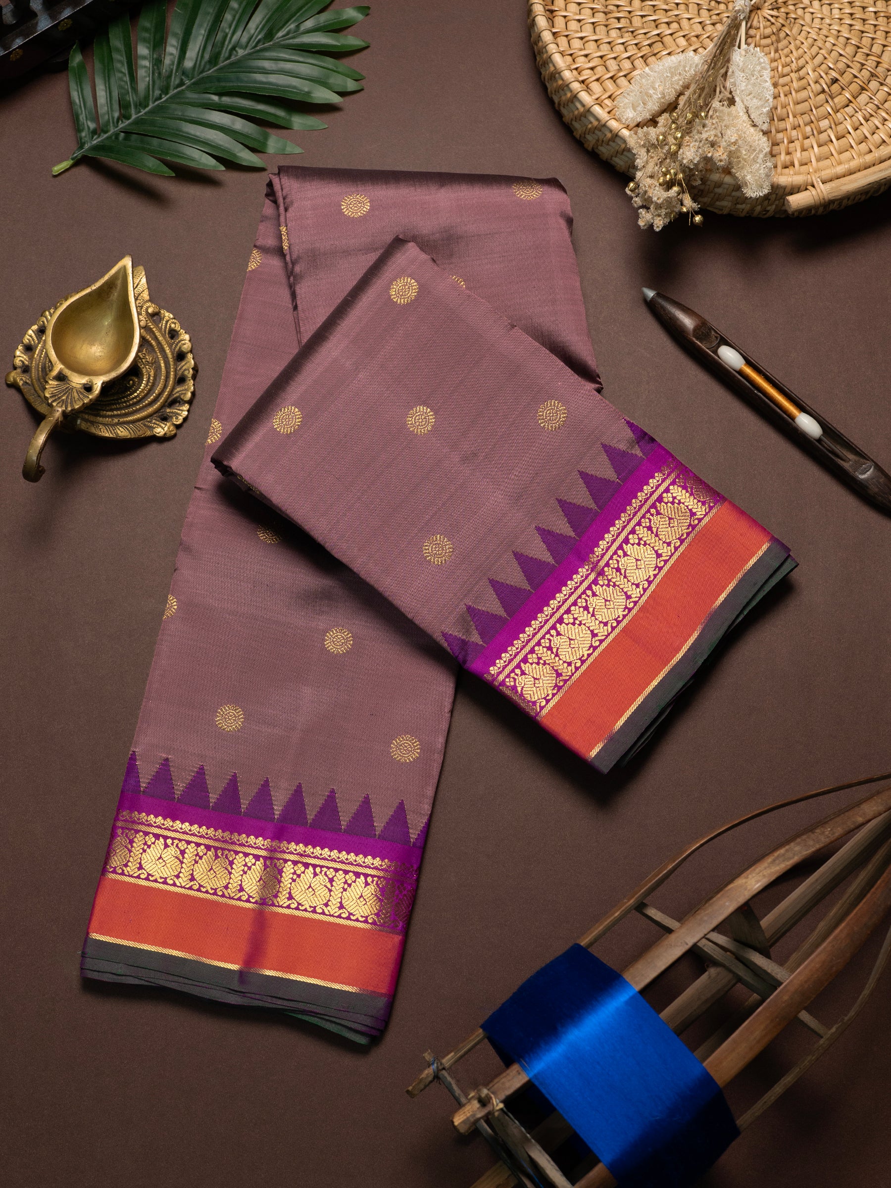 Mauve Korvai Kanjipuram Saree CLSA9479