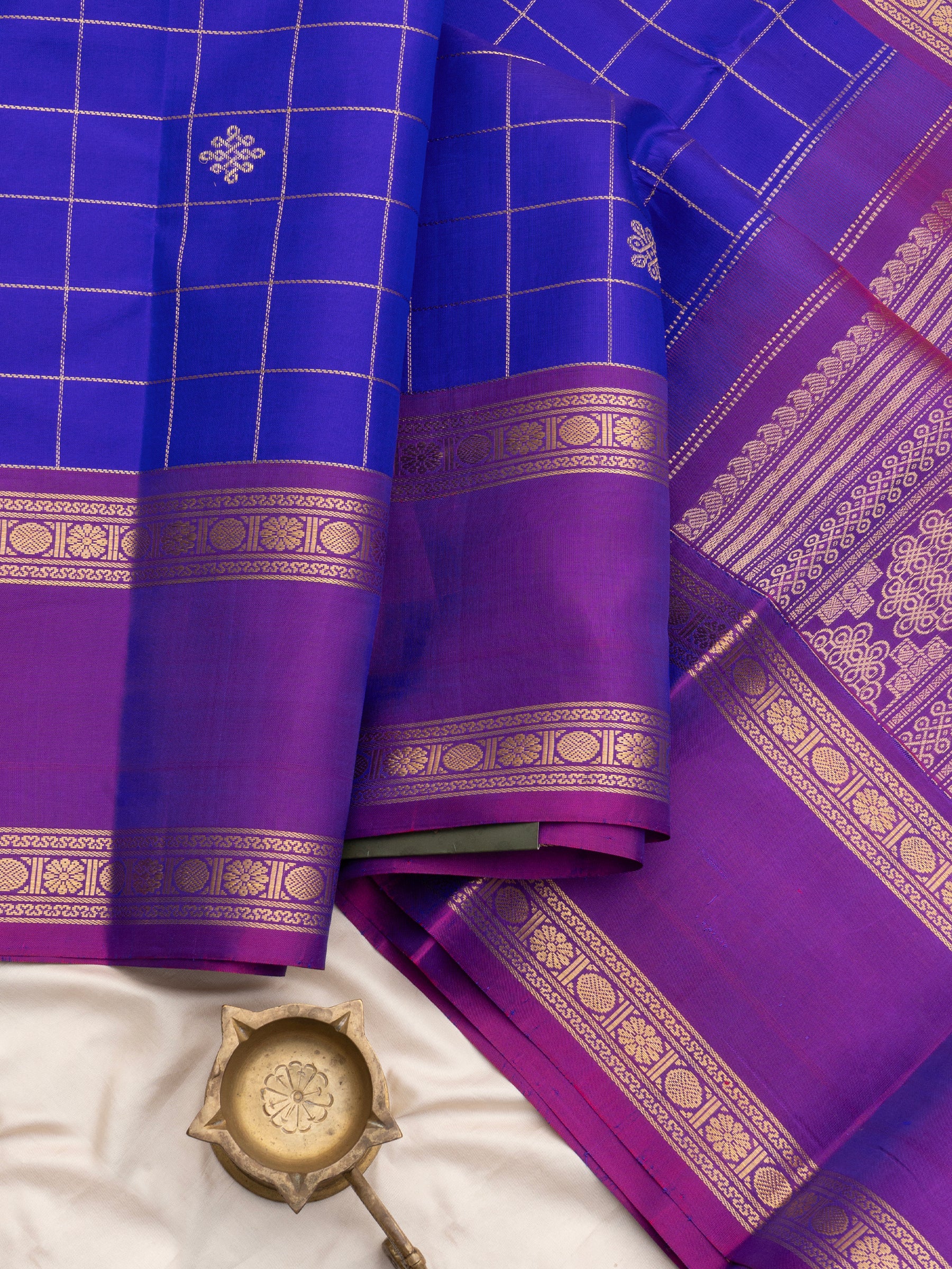 Purple kattam kolam unique pallu /Special Edition Silk CLSA10306