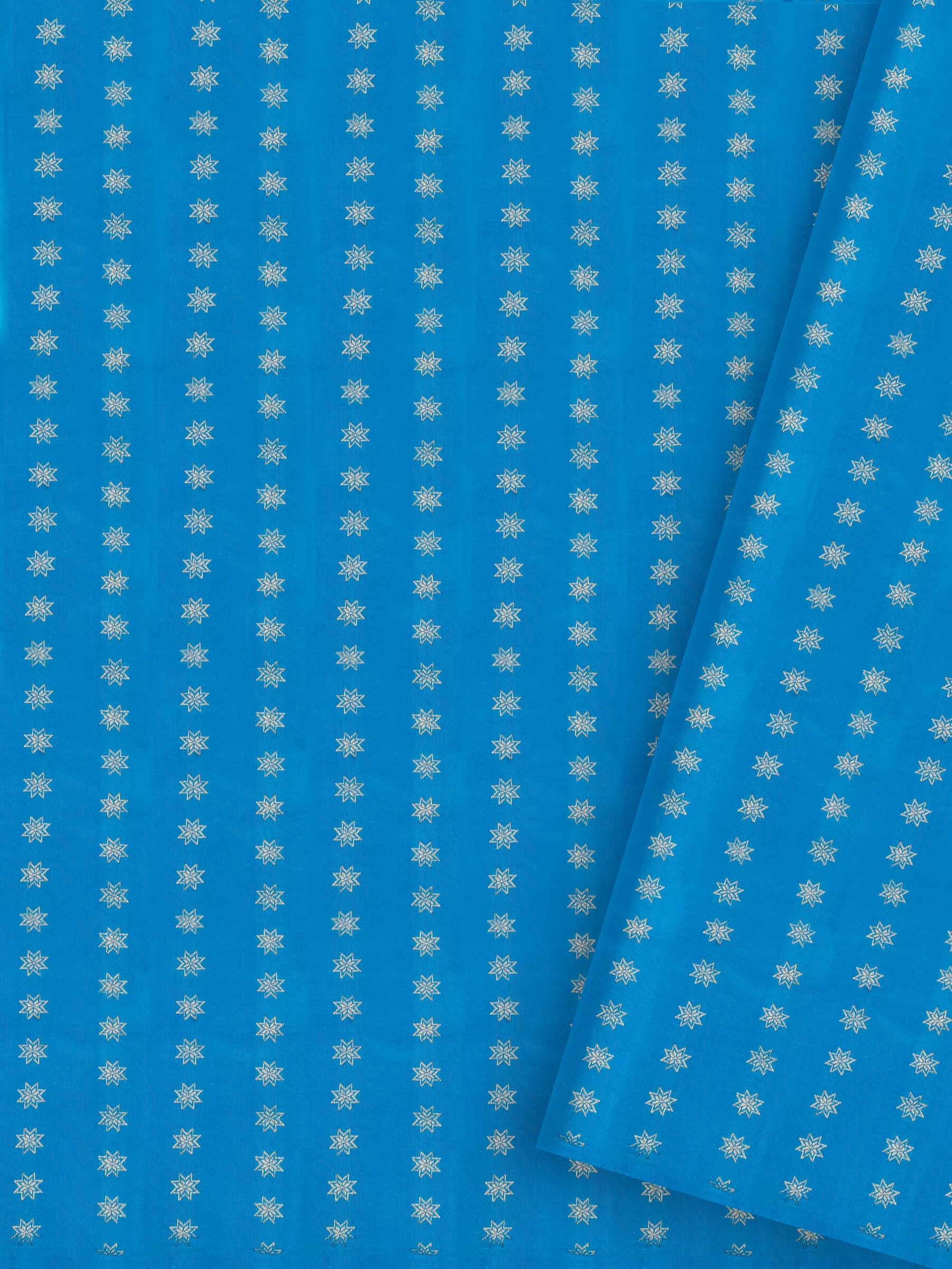 Cyan blue zari butta/ Blouse fabric