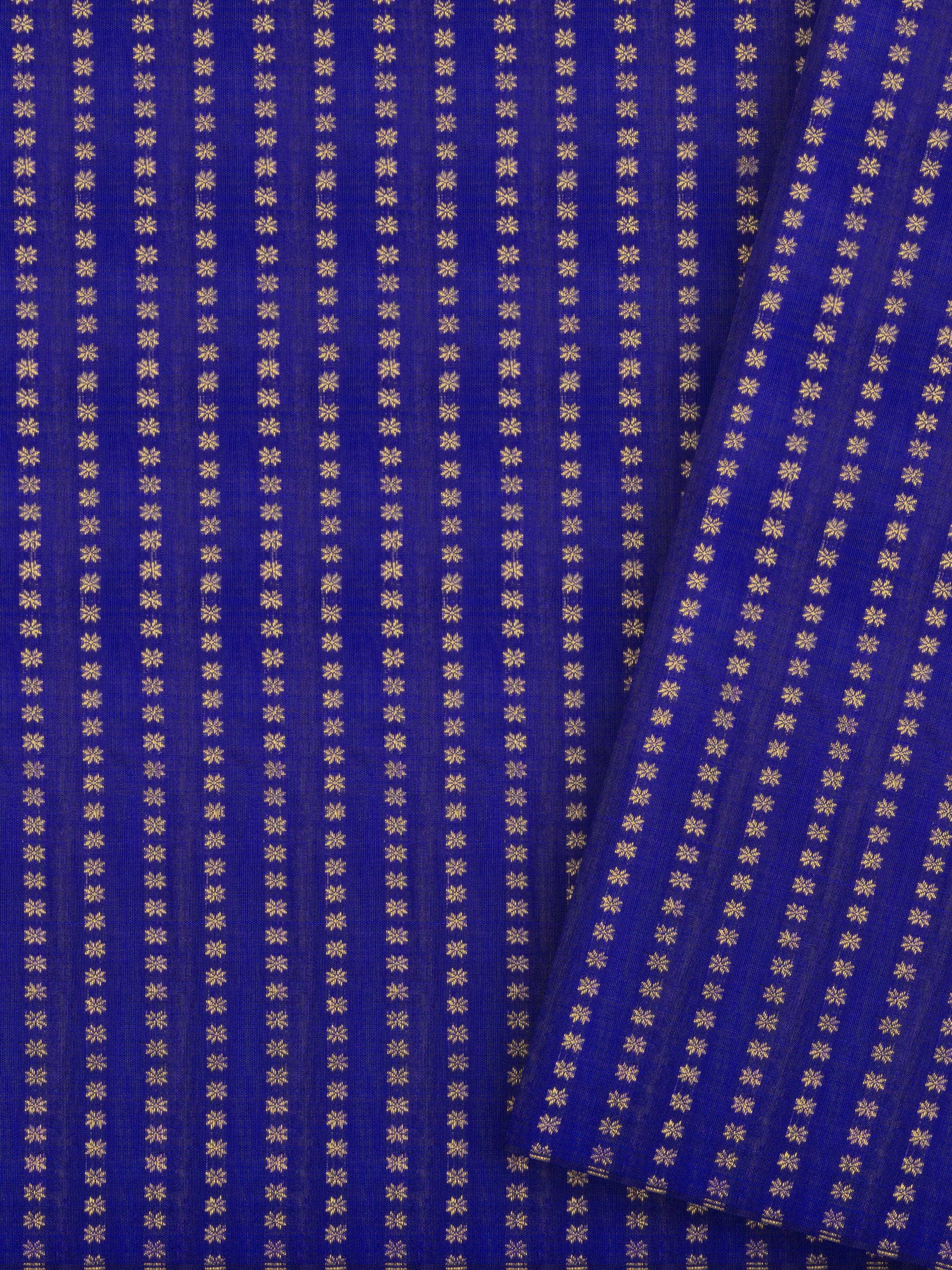 Royal blue zari butta / Blouse fabric