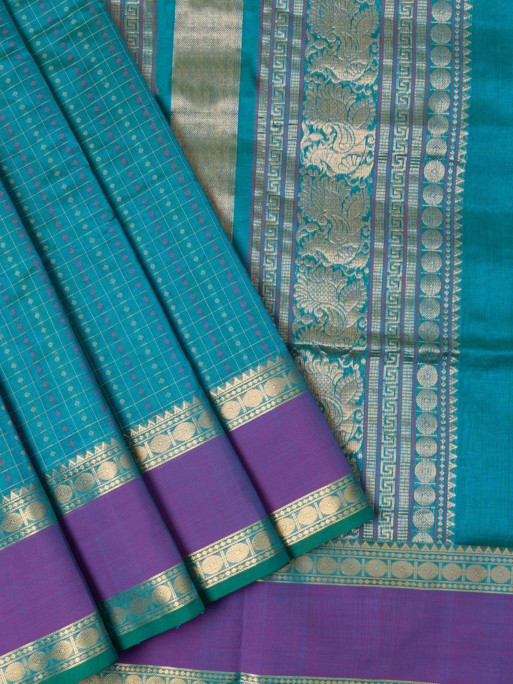 Sea blue 1000 butta /Silk cotton