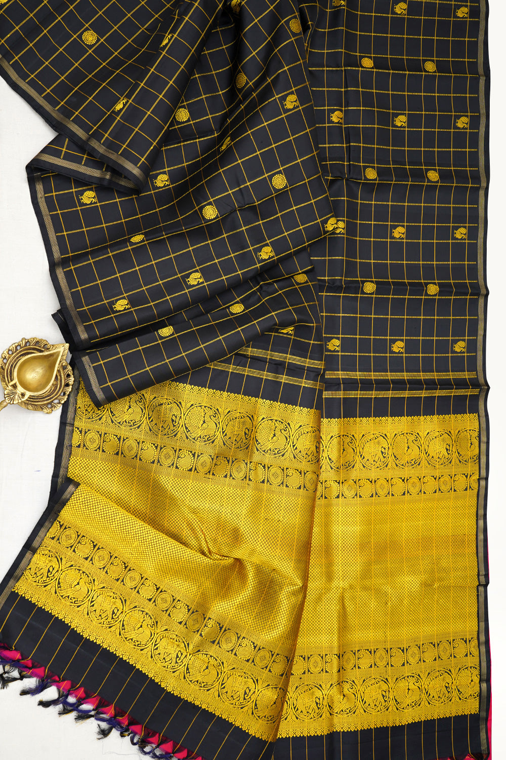 Black thread work / kanjipuram silk