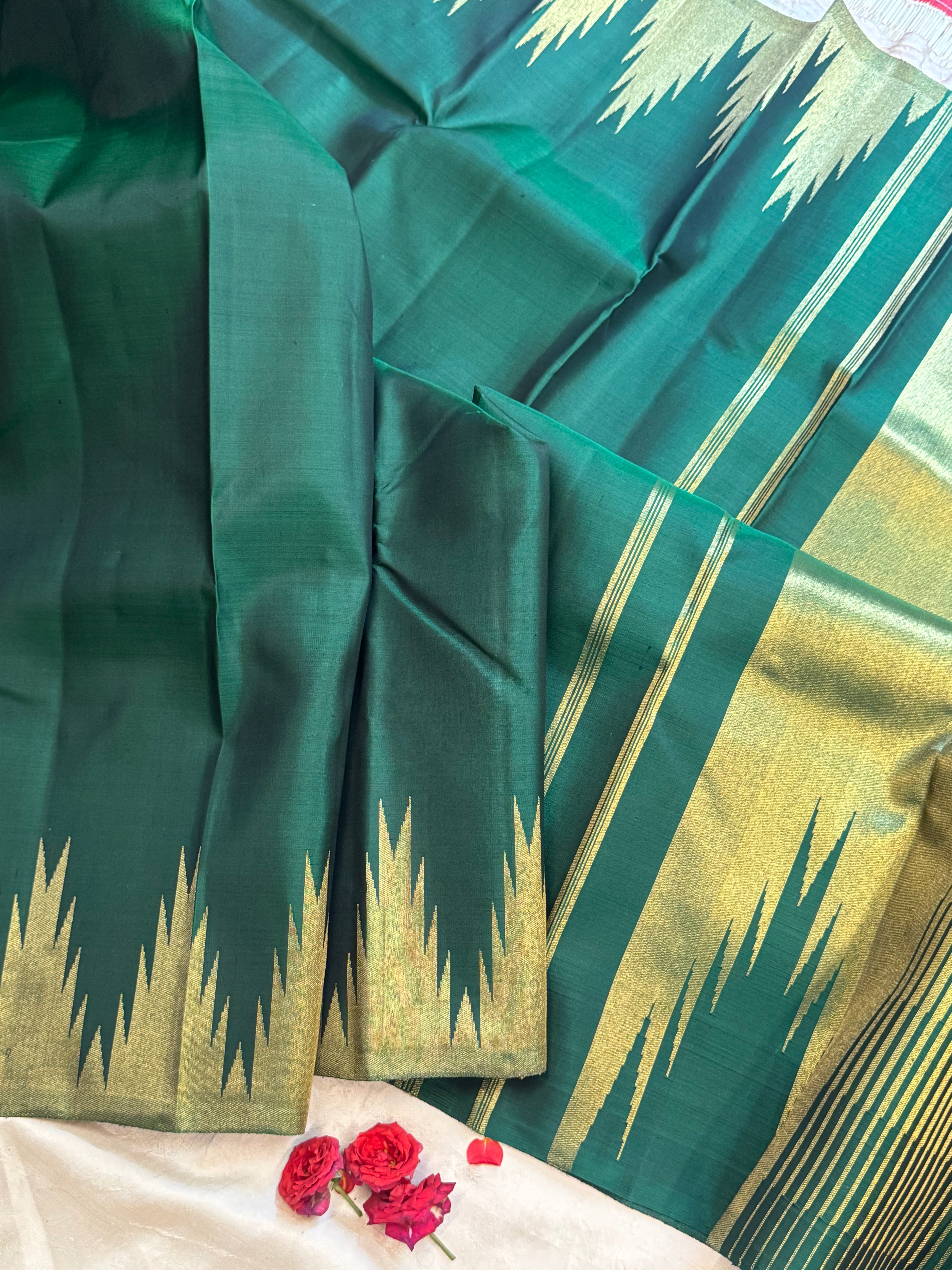 8 kol dark green - kanjipuram silk