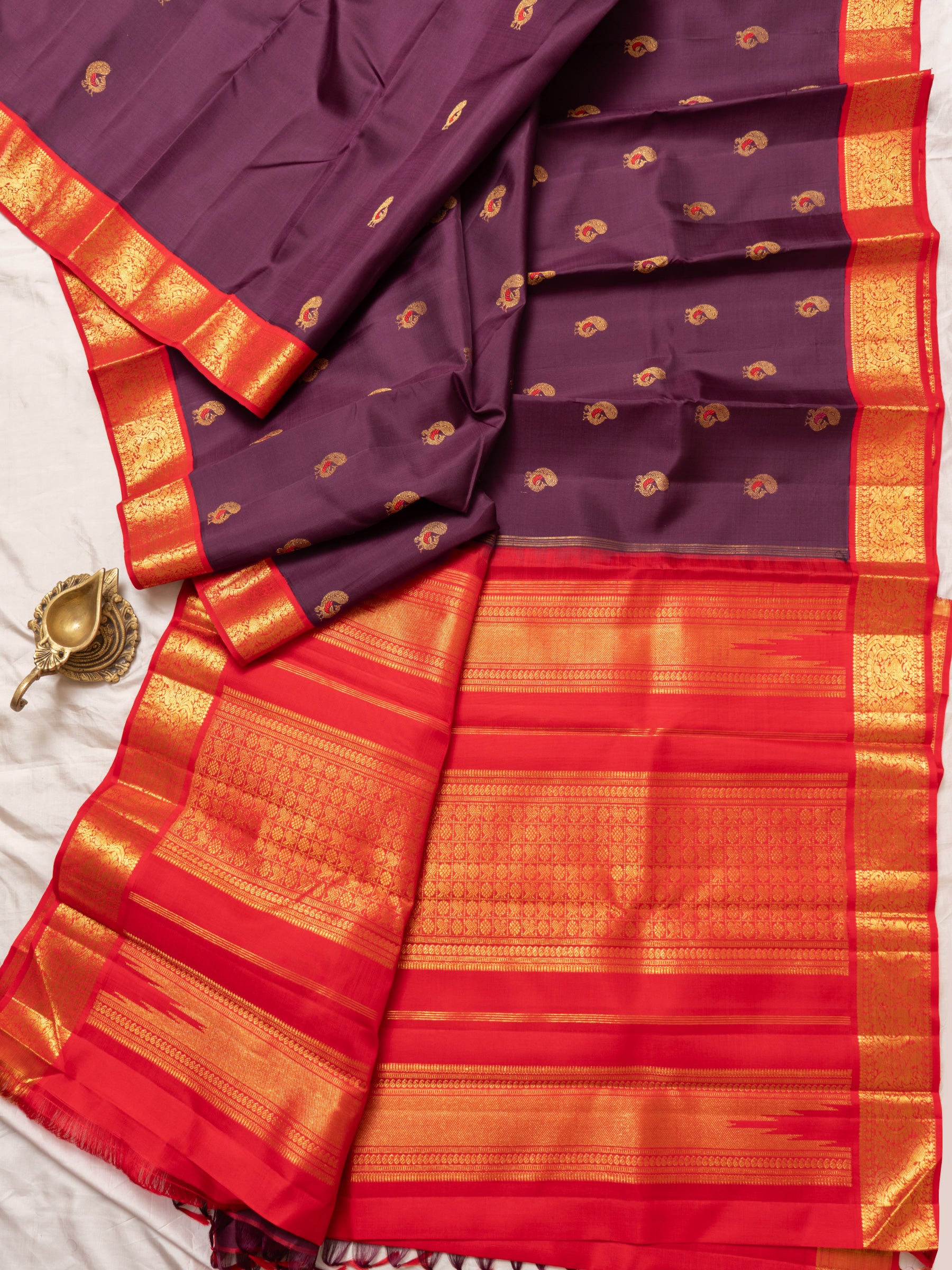 Paaku Meena work butta kai korvai / Kanjipuram Silk Saree CLSA4884