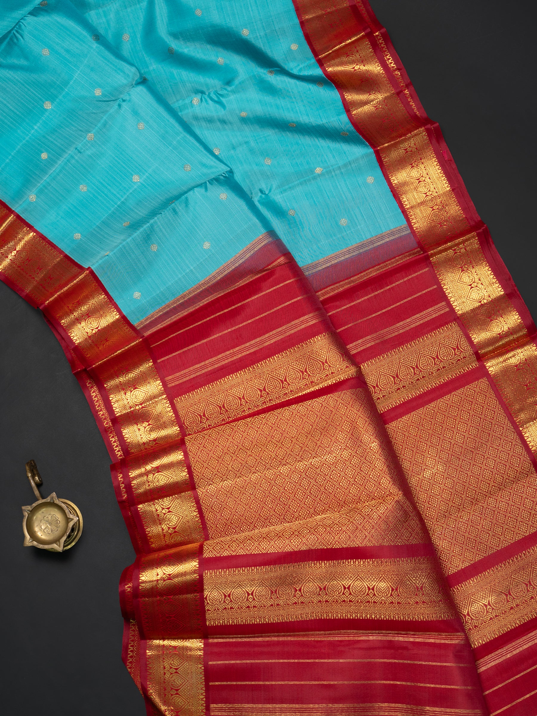 Alagu Aanadha blue korvai Kanjipuram Silk Saree CLSA10018