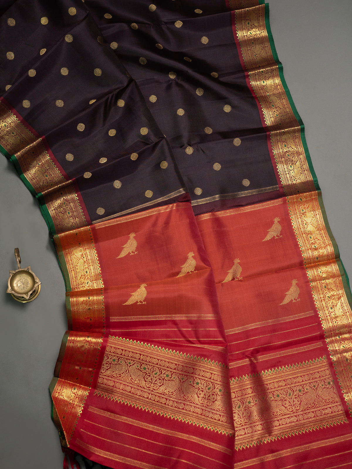 Deep Kanchana double Palla / Kanjipuram Silk Saree CLSA11004