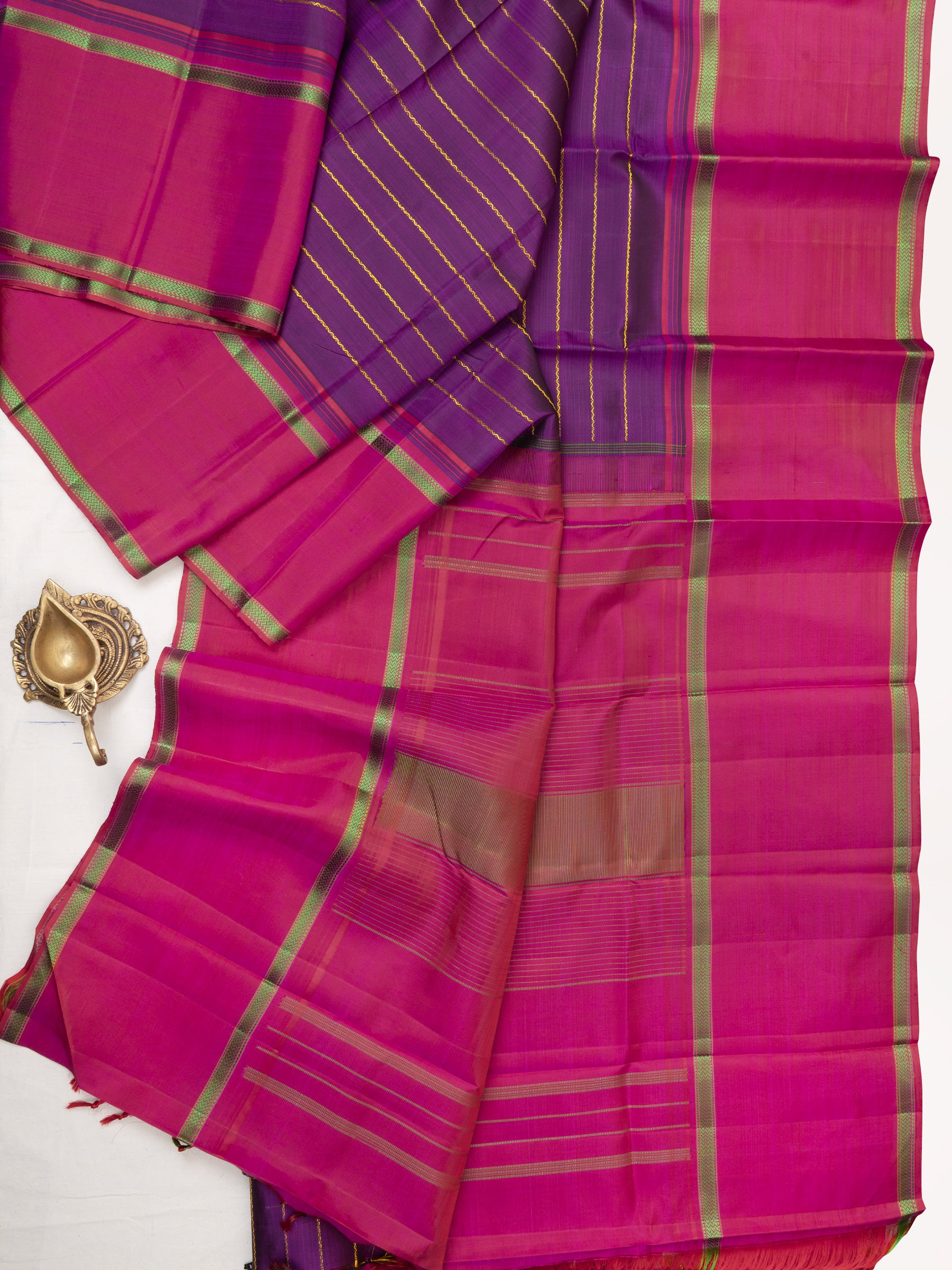 Purple thread veldhari stripes/ Arani silk CLSA1243