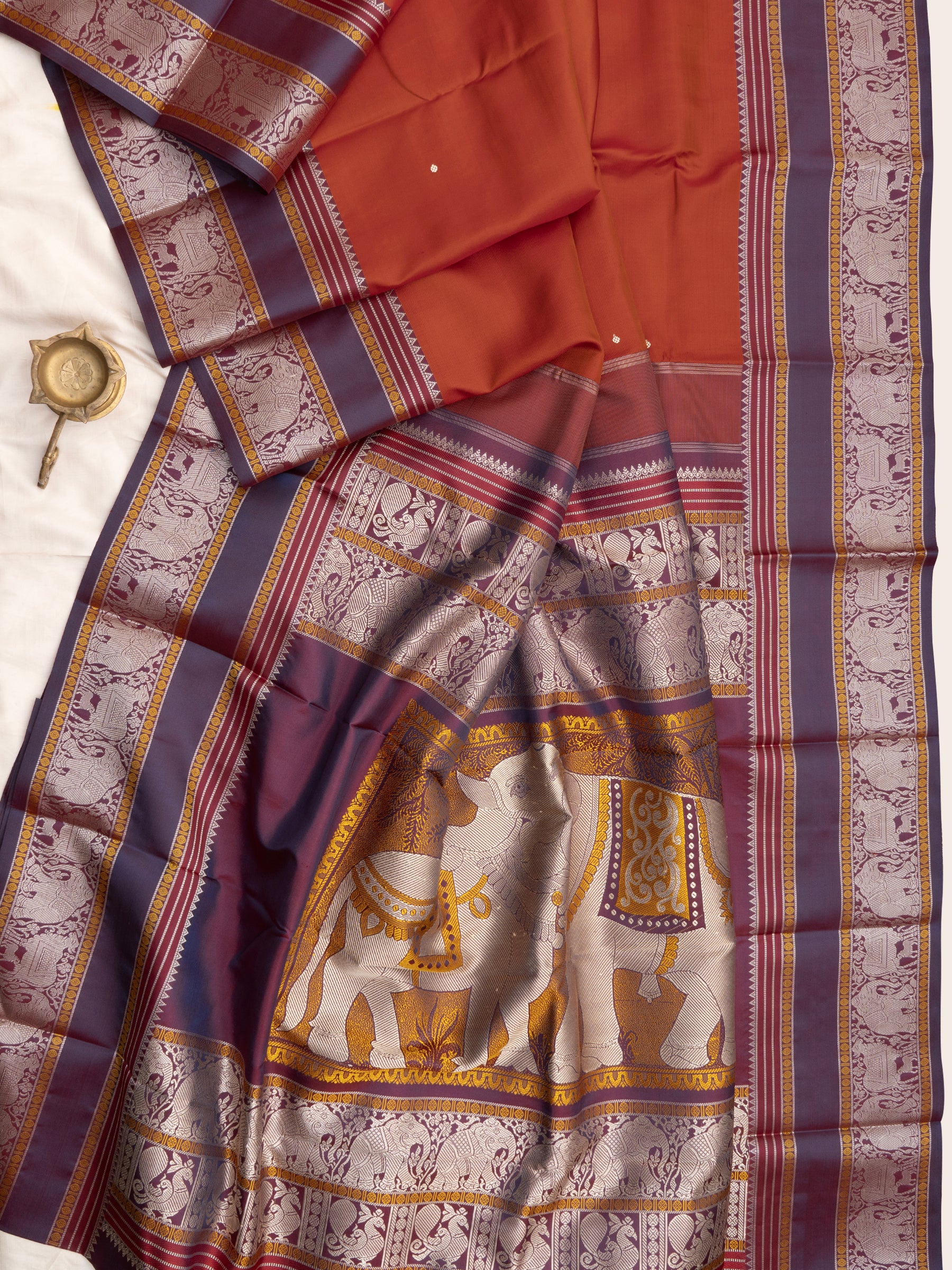 Rust unique pallu/ Special Edition Silk CLSA10195