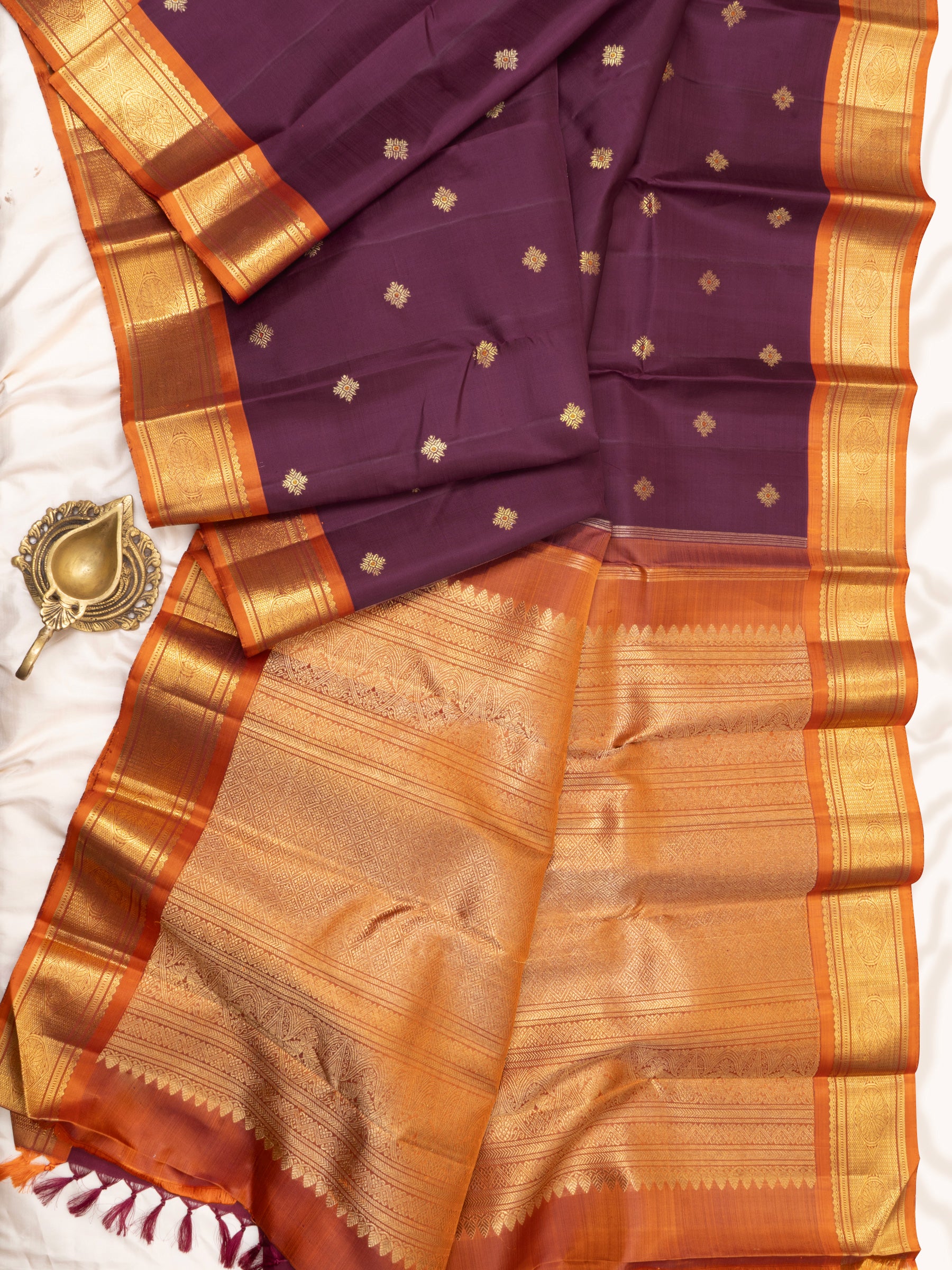 Paaku rust border / Kanjipuram Silk Saree CLSA4836