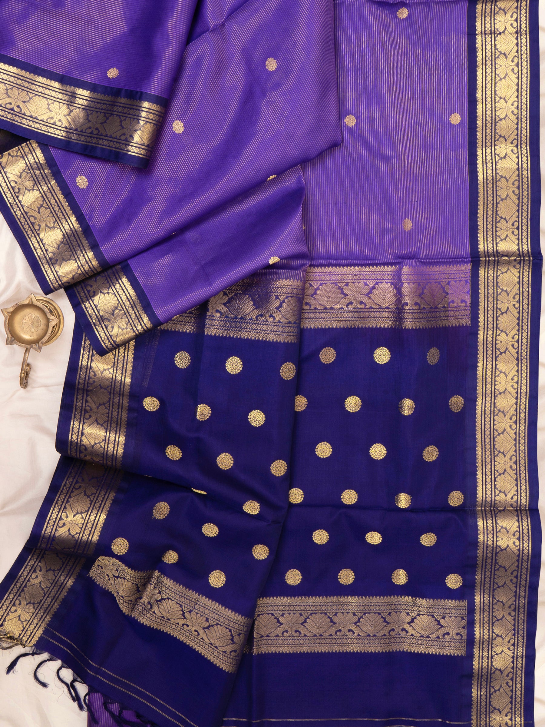 December poo and deep blue / Silk Cotton Saree CLSA9739