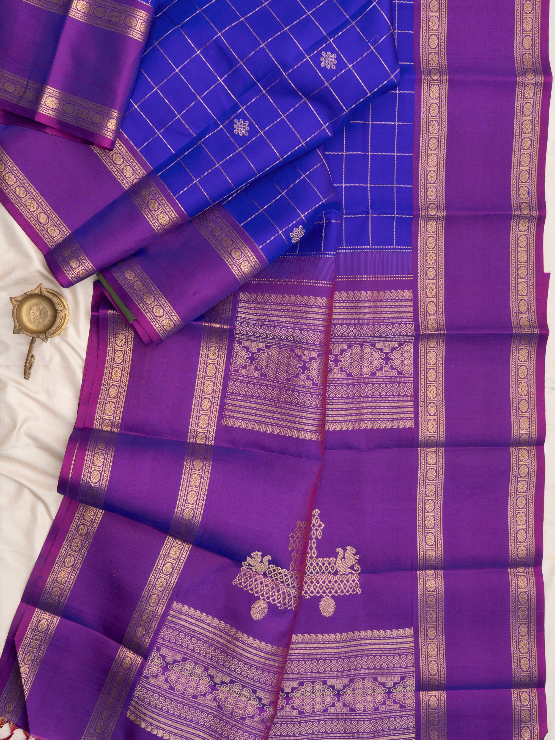 Purple kattam kolam unique pallu /Special Edition Silk CLSA10306