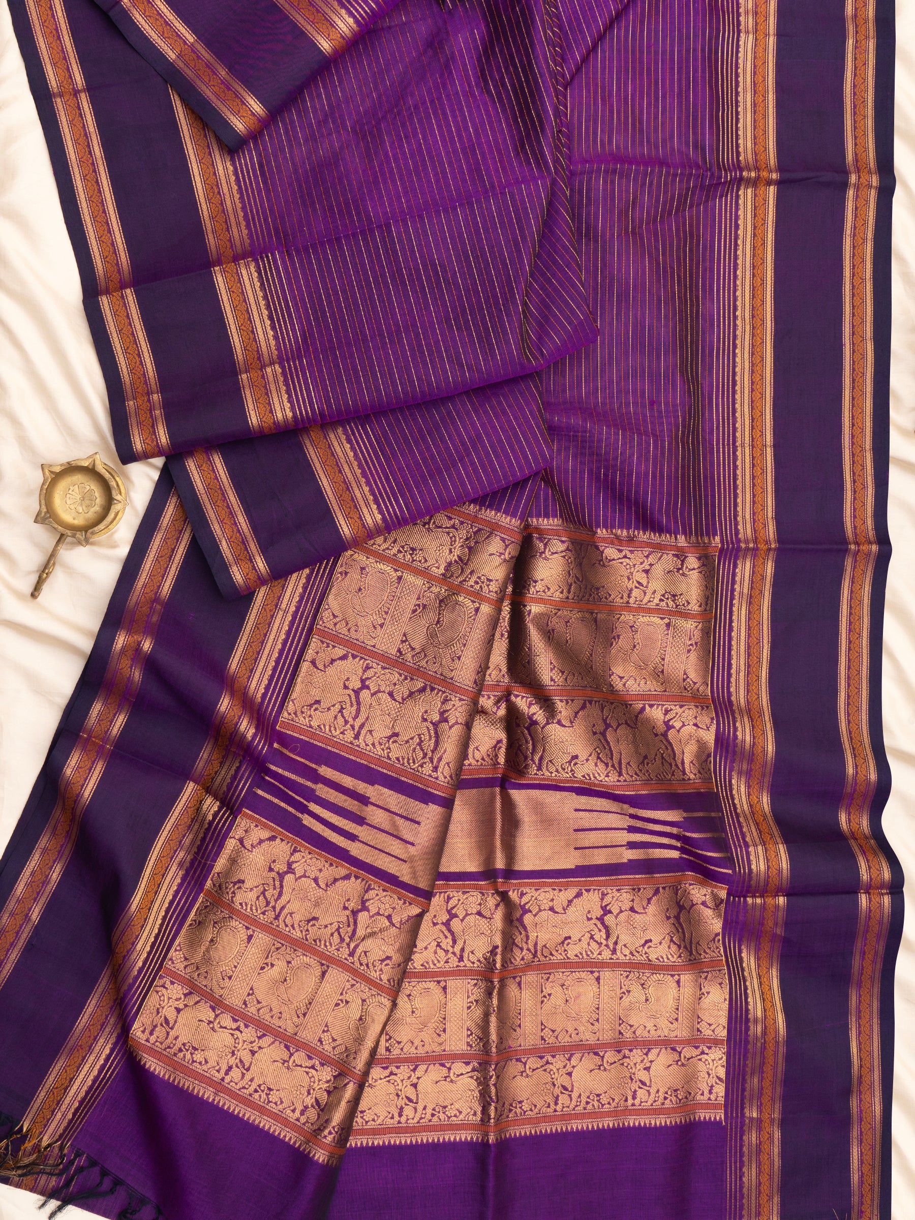 Purple veldhari / Silk Cotton Saree CLSA7115