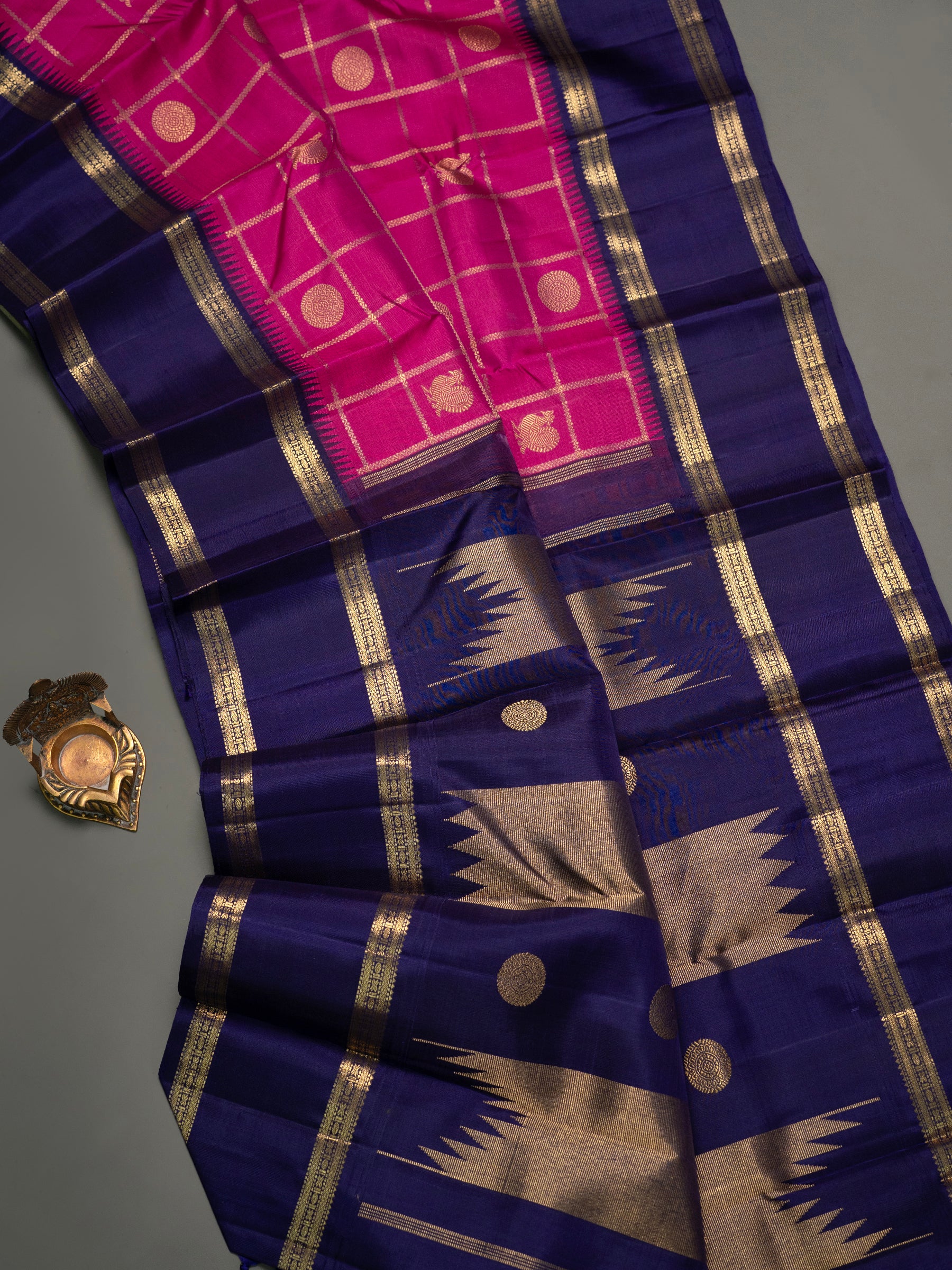 Vintage Kattam Butta korvai Kanjipuram Silk Saree CLSA7210