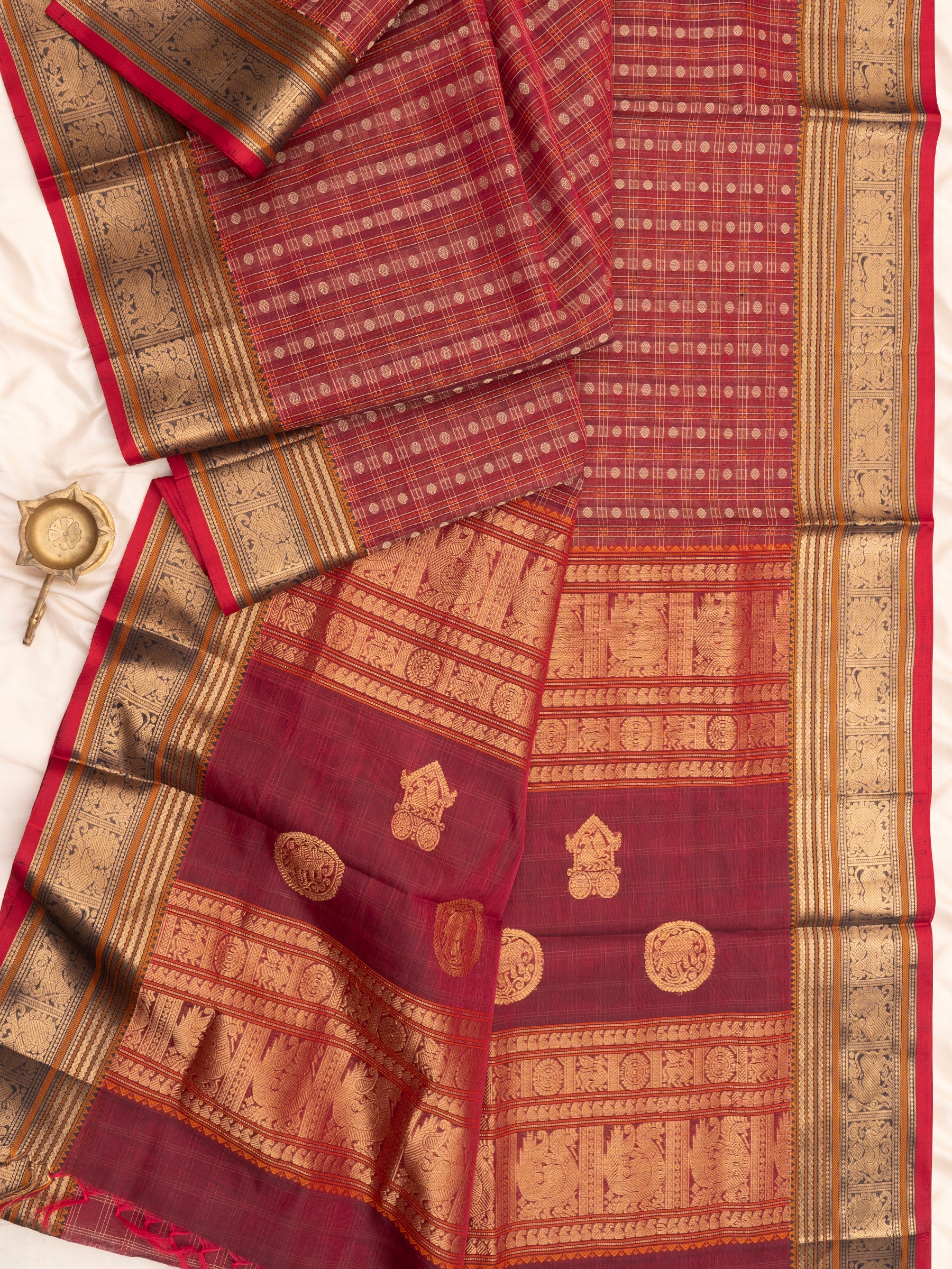 Dusky pink lakshambutta/ Silk Cotton Saree CLSA7282
