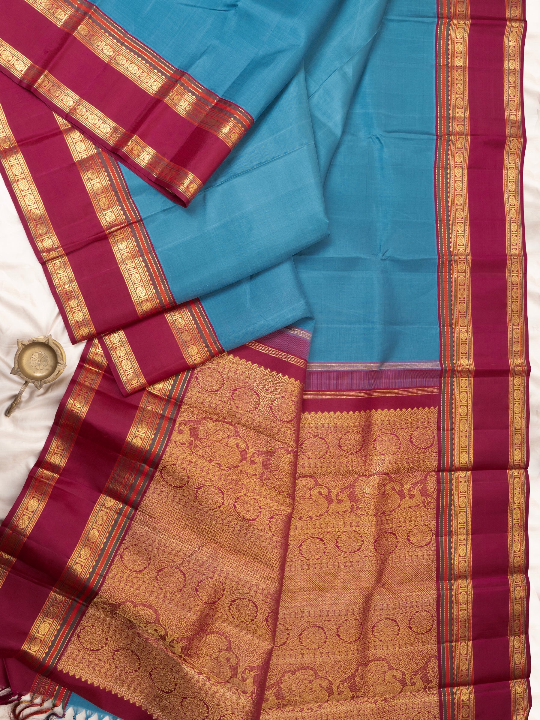 Teal Korvai / Arani Silk Saree CLSA8322