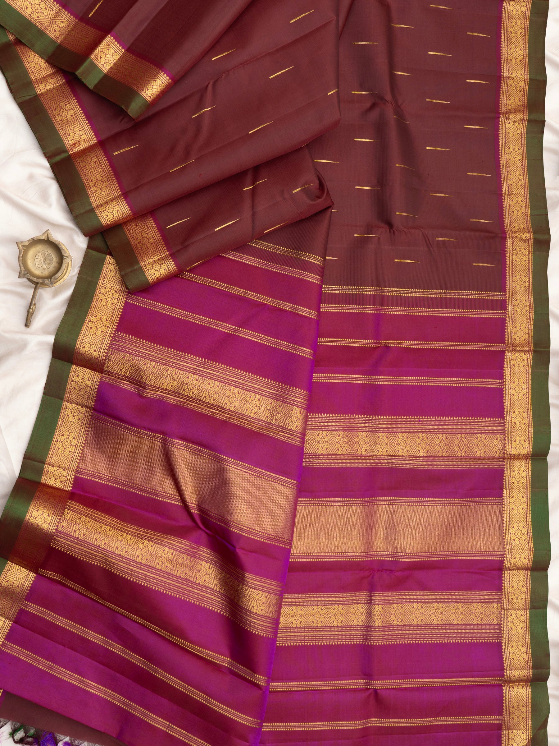 Deep Araku and pink kaal erangina border/ Arani Silk Saree CLSA9037