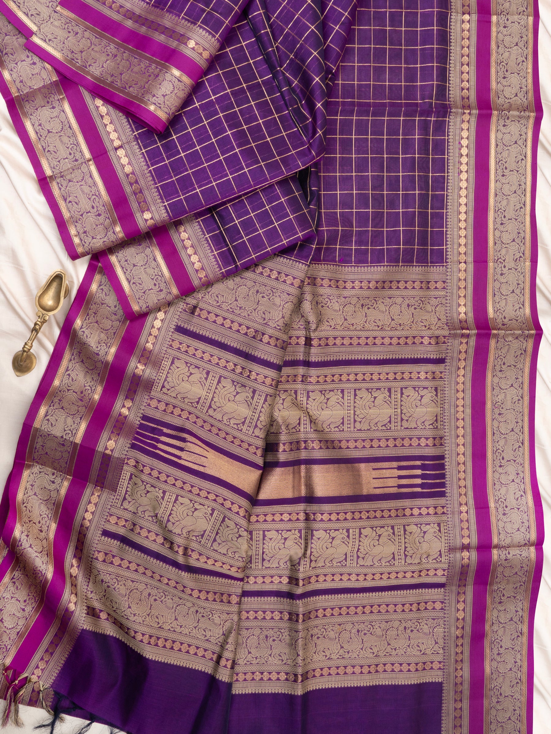 Purple kattam / Silk Cotton Saree CLSA9692