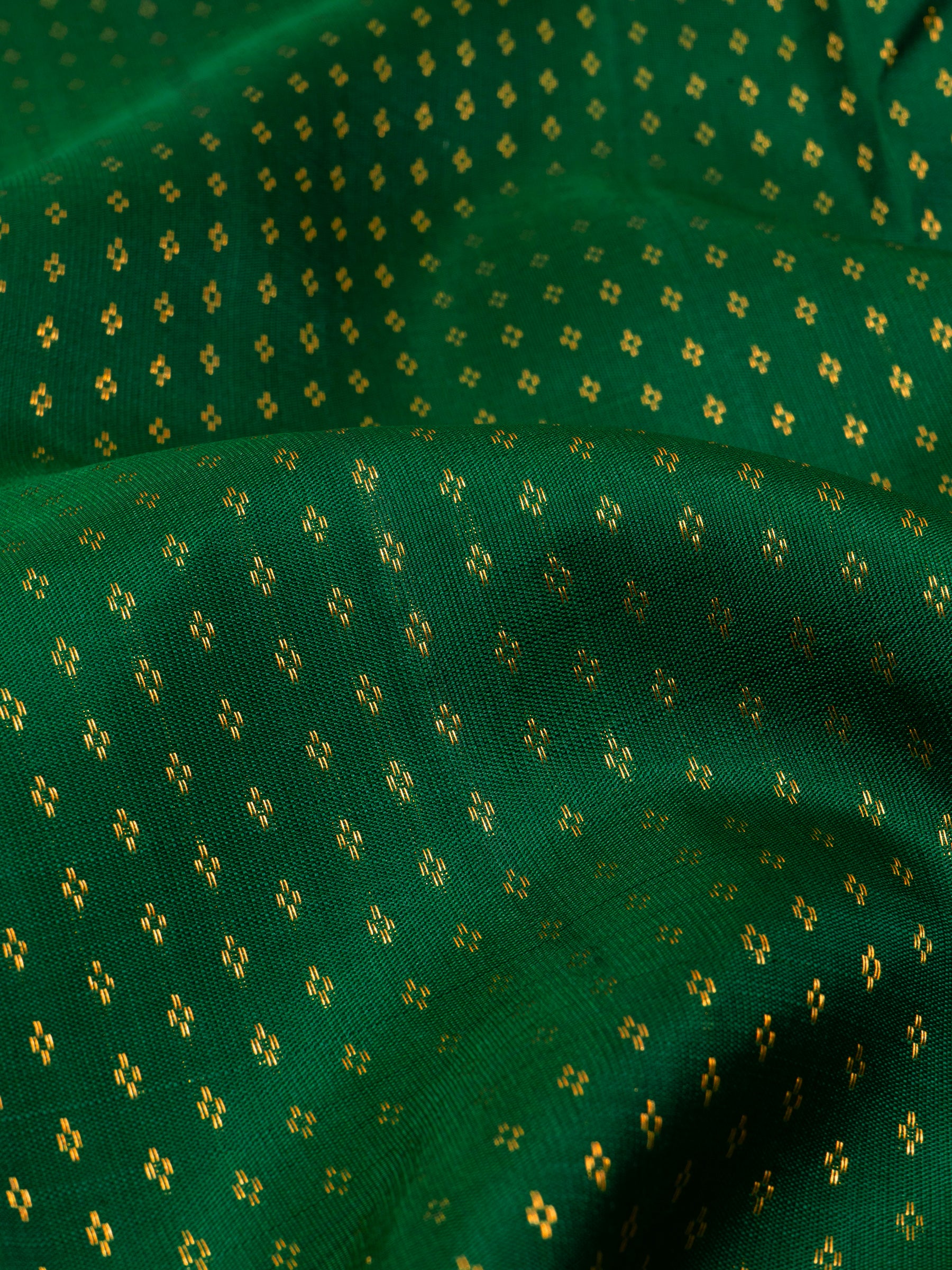 Green zari butta / Blouse fabric per m