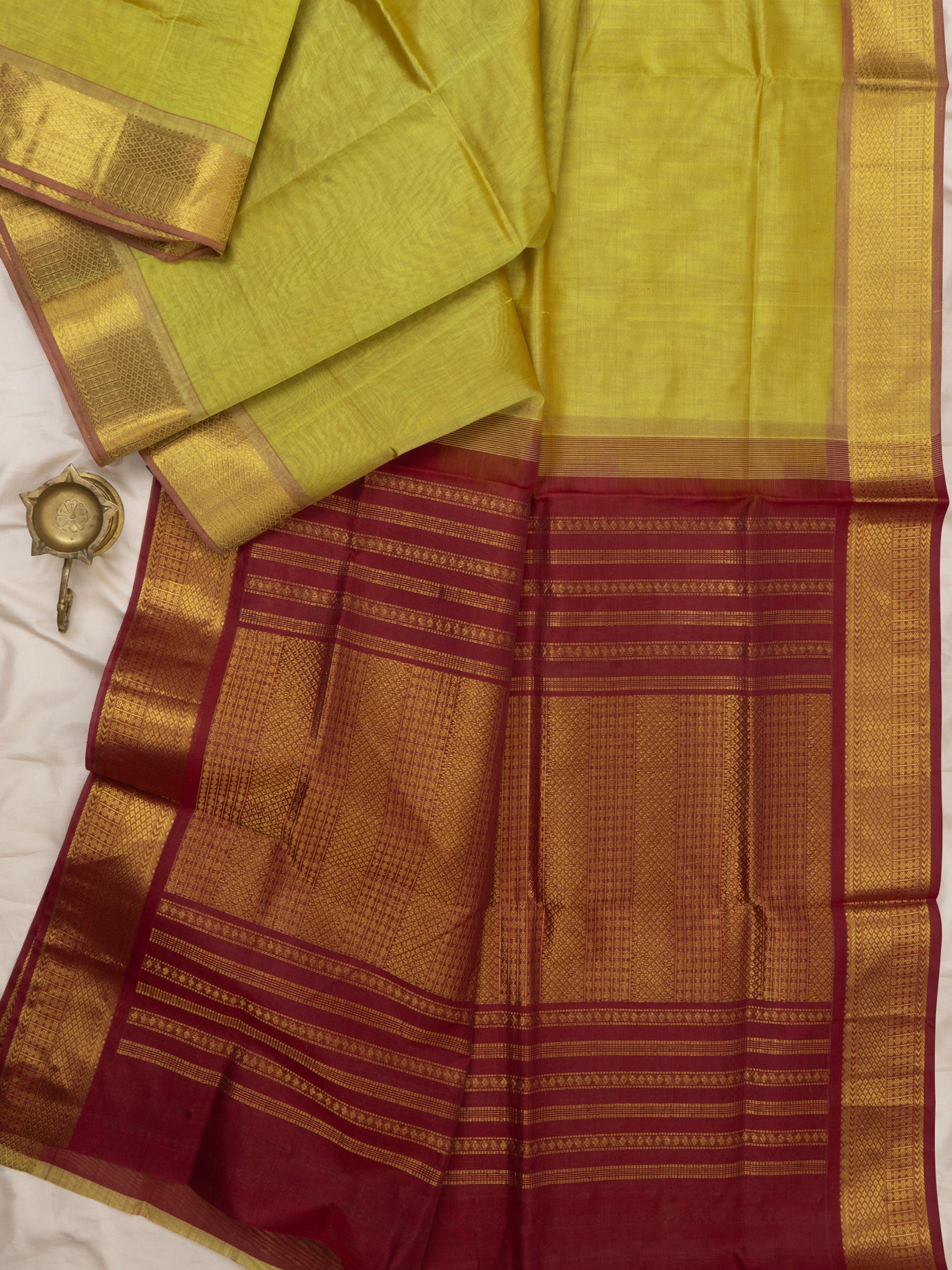 Olive green and araku / Silk Cotton Saree CLSA6061