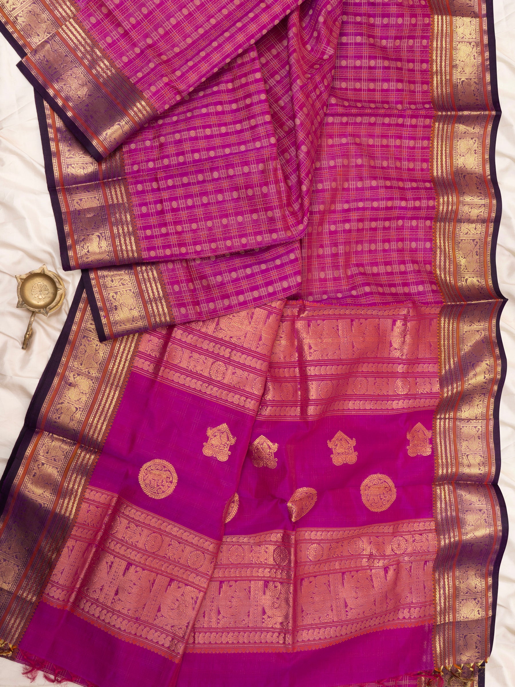 Pink vintage kattam/ Silk Cotton Saree CLSA5240