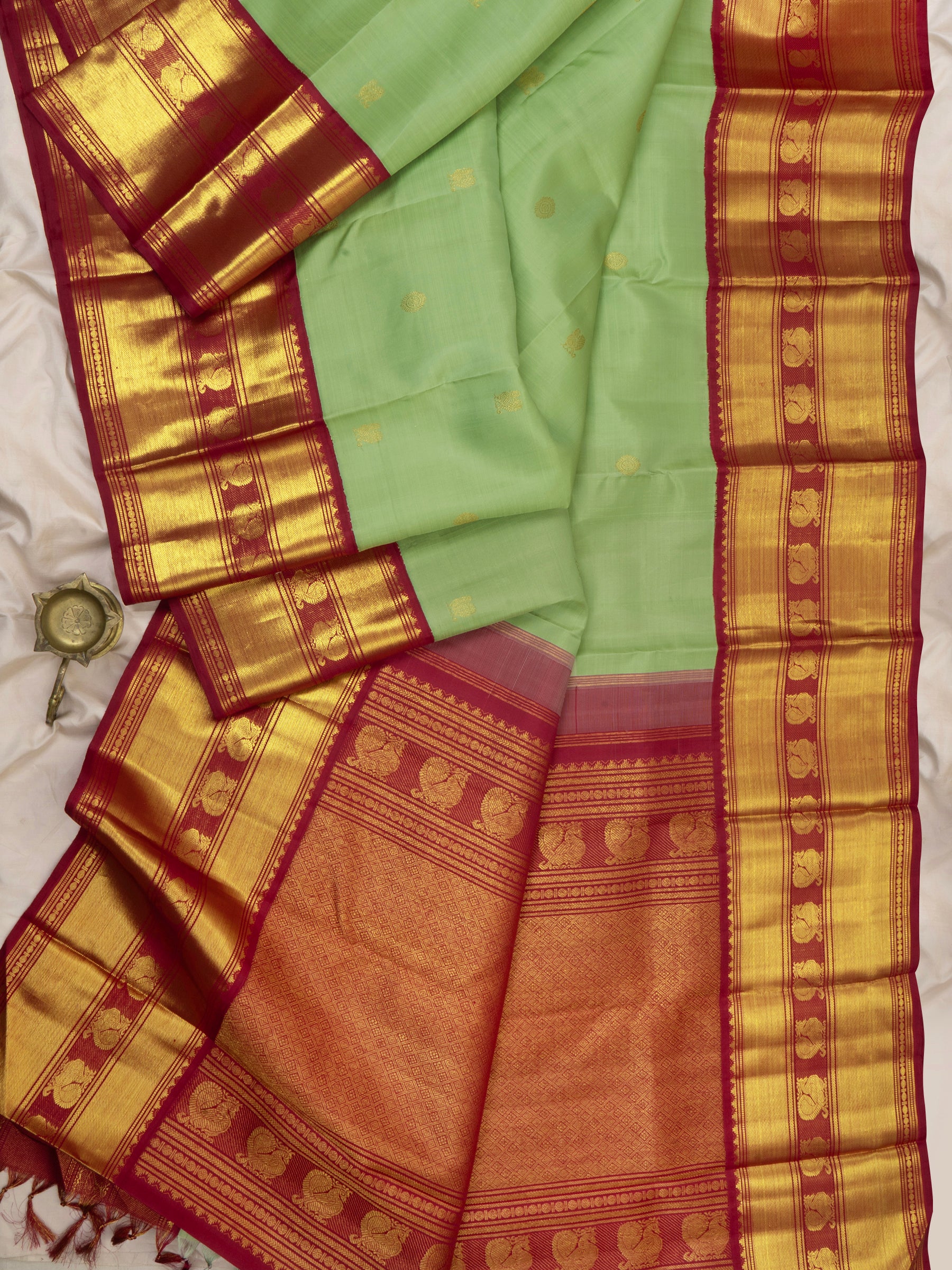 Elakai green with Araku / Arani Silk Saree CLSA6692